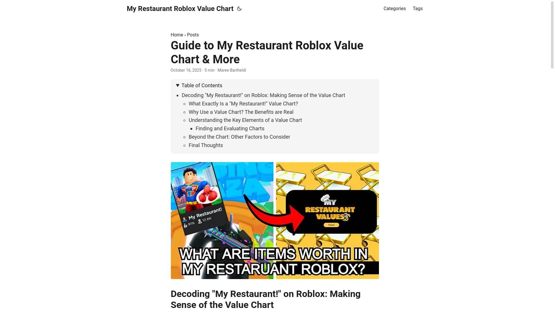 website screenshot of https://my-restaurant-roblox-value-chart.pages.dev/