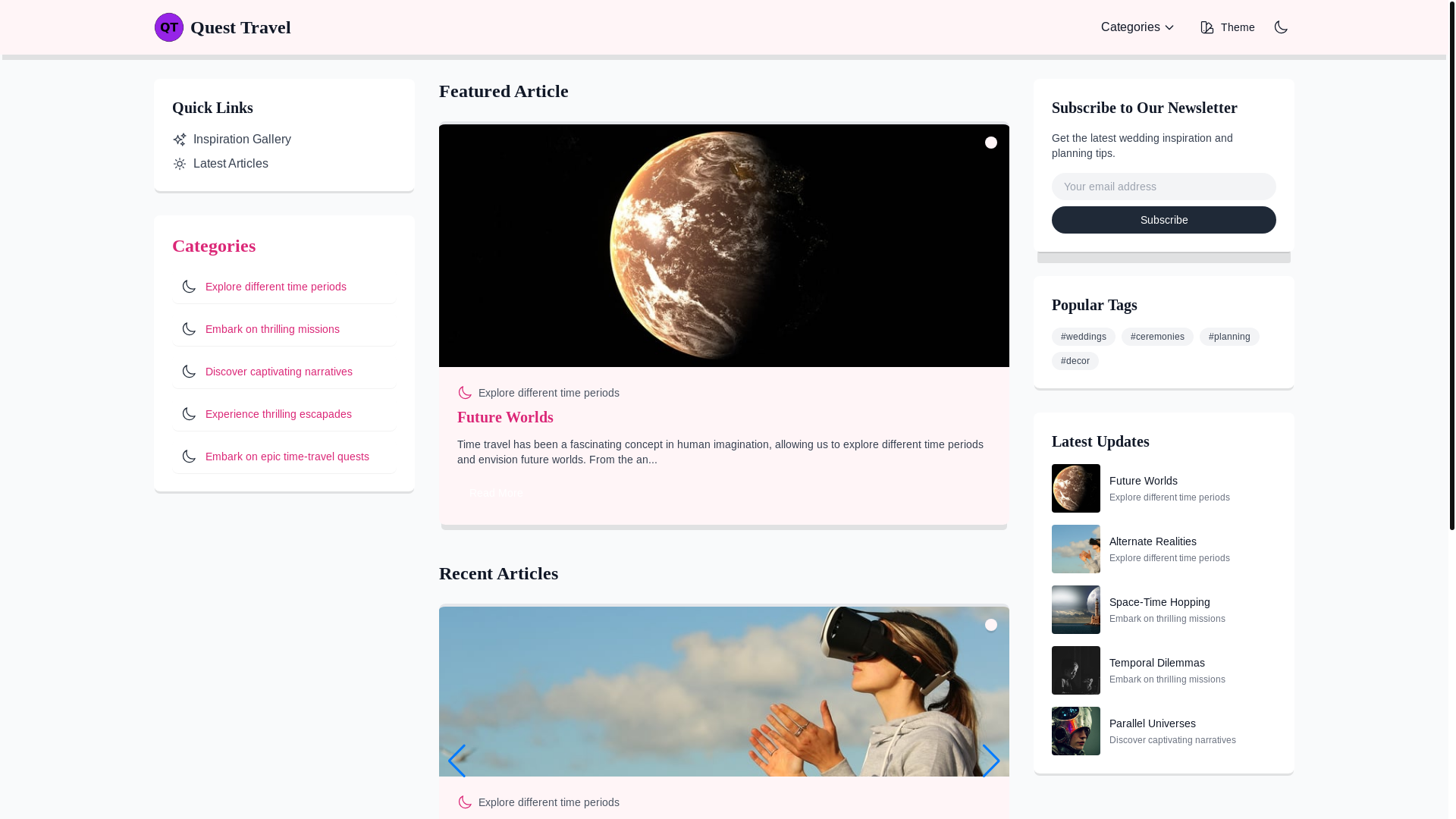 website screenshot of https://compassquesttravel.live/