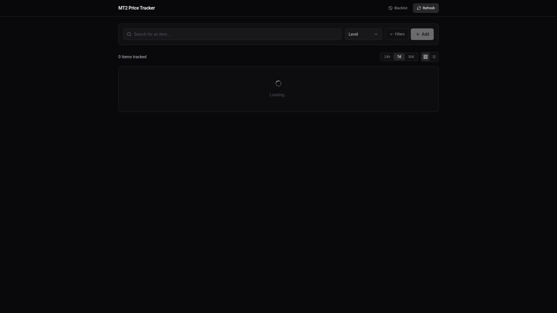 website screenshot of https://mt2tracker.pages.dev/