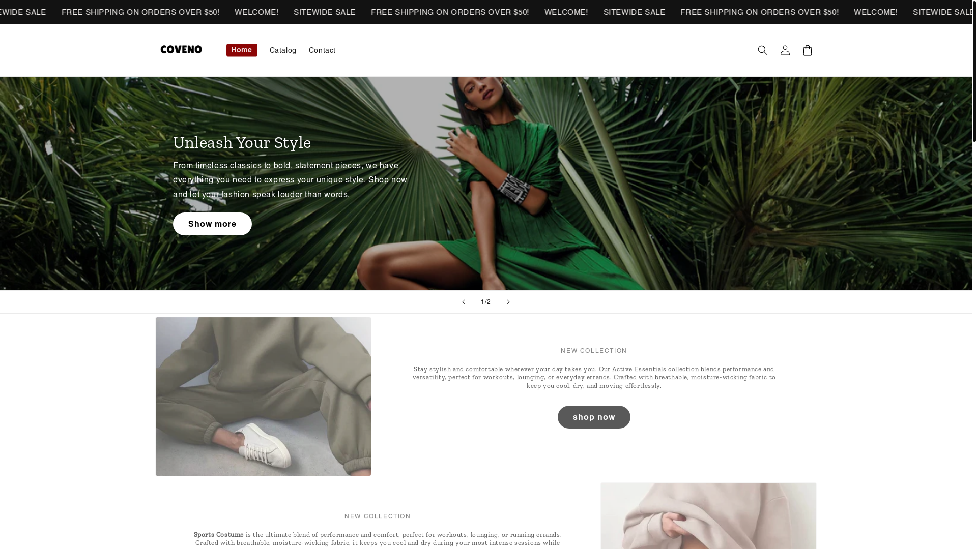 website screenshot of https://trycoveno.com/