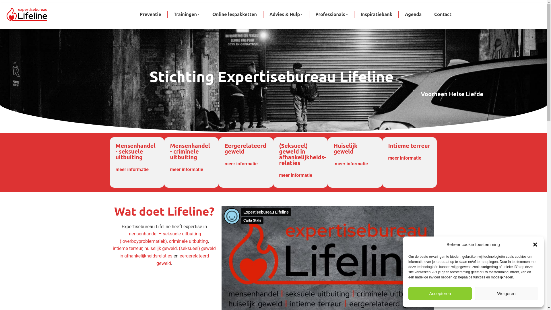 website screenshot of https://expertisebureaulifeline.nl/