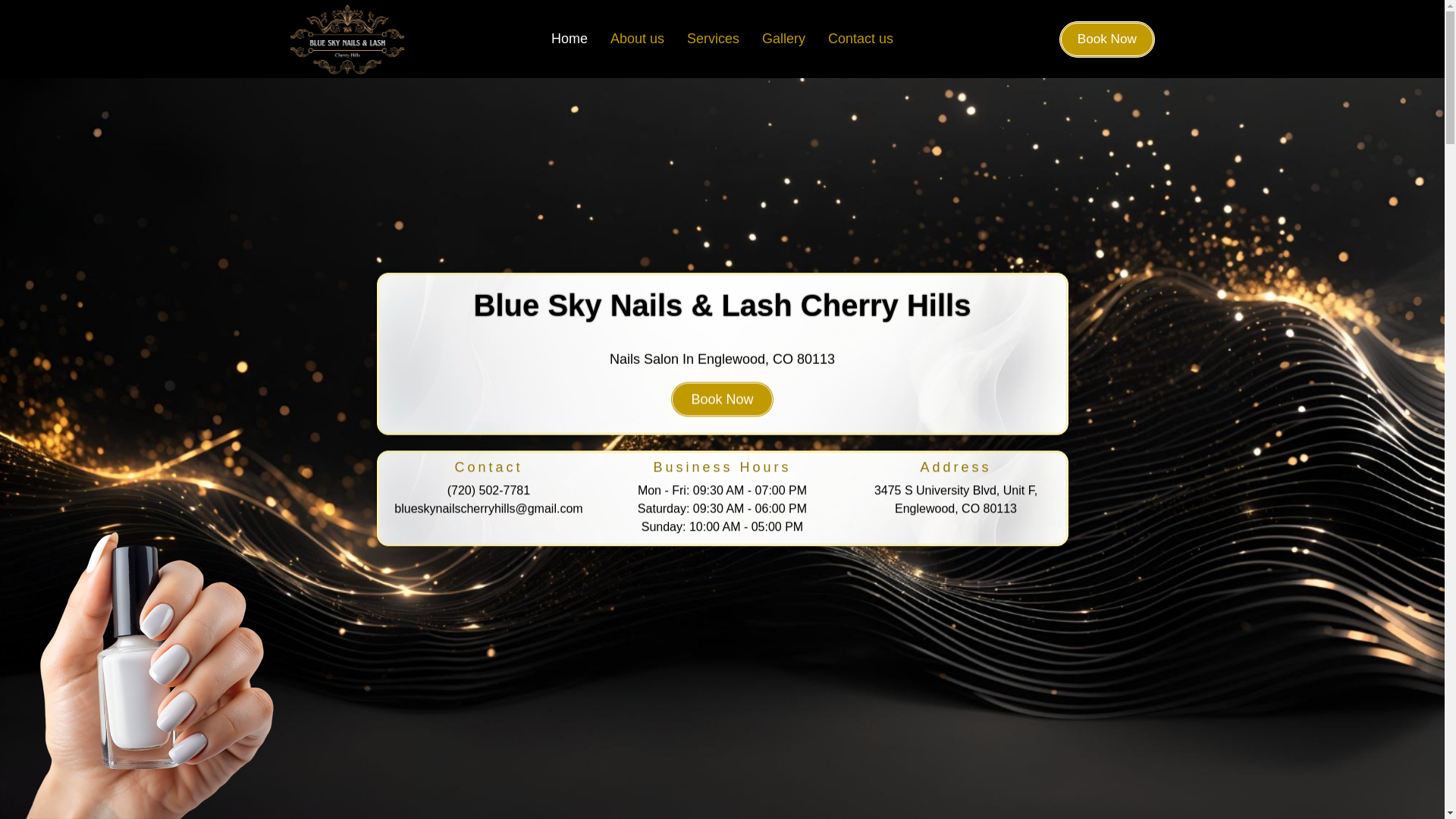website screenshot of https://blueskynailcherryhills.com/