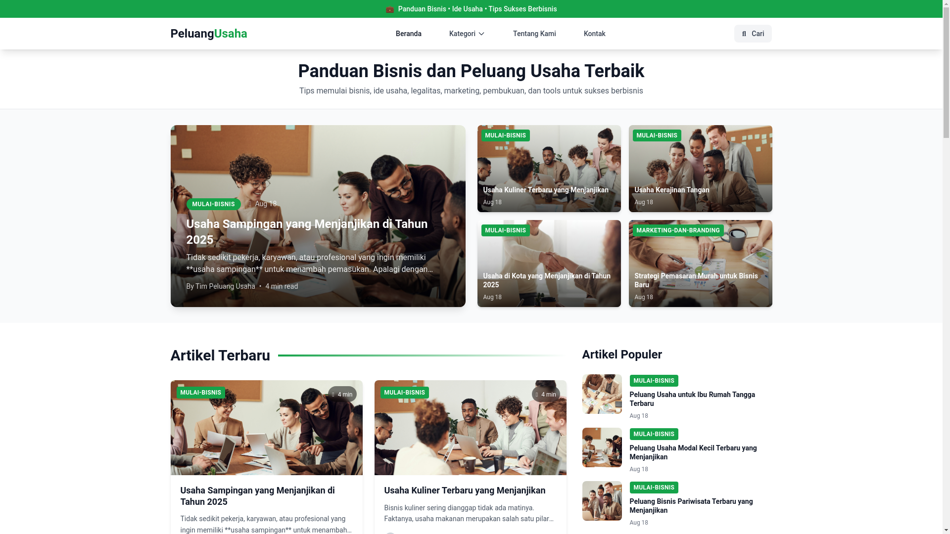 website screenshot of https://peluangusaha-3g9.pages.dev/