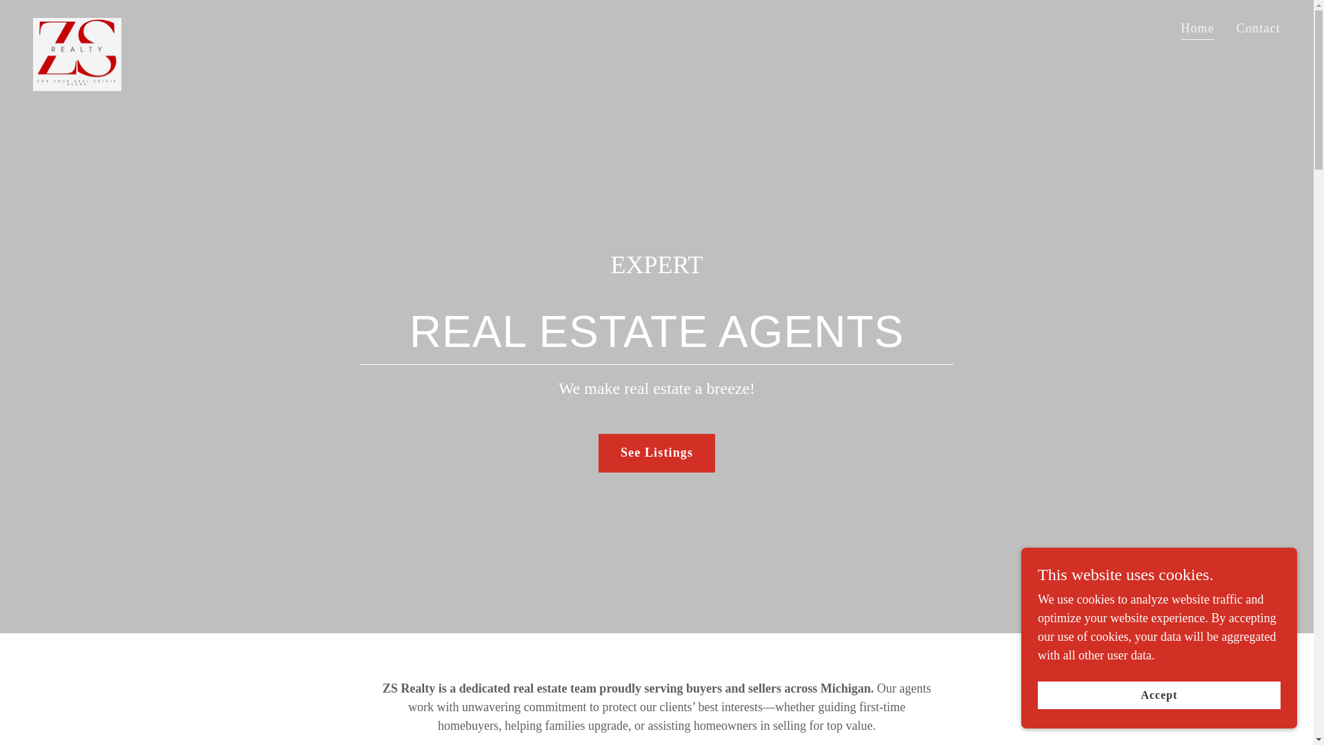 website screenshot of https://z-srealty.com/