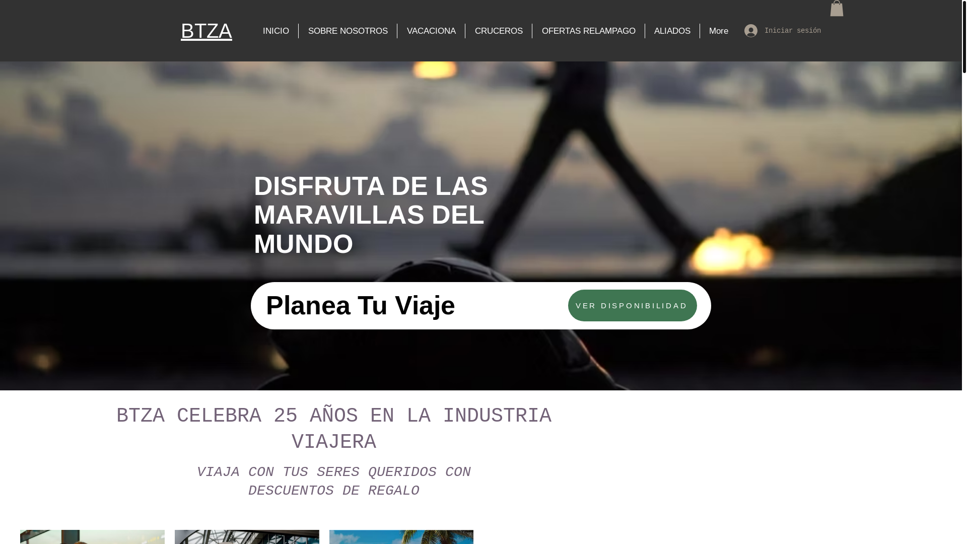 website screenshot of https://btzatravelmx.com/