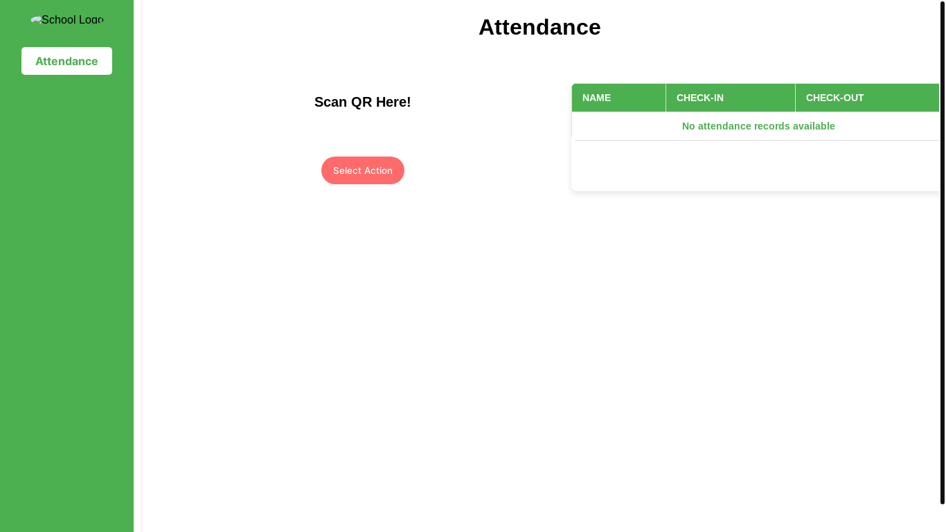 website screenshot of https://qr-attendance-frontend.pages.dev/