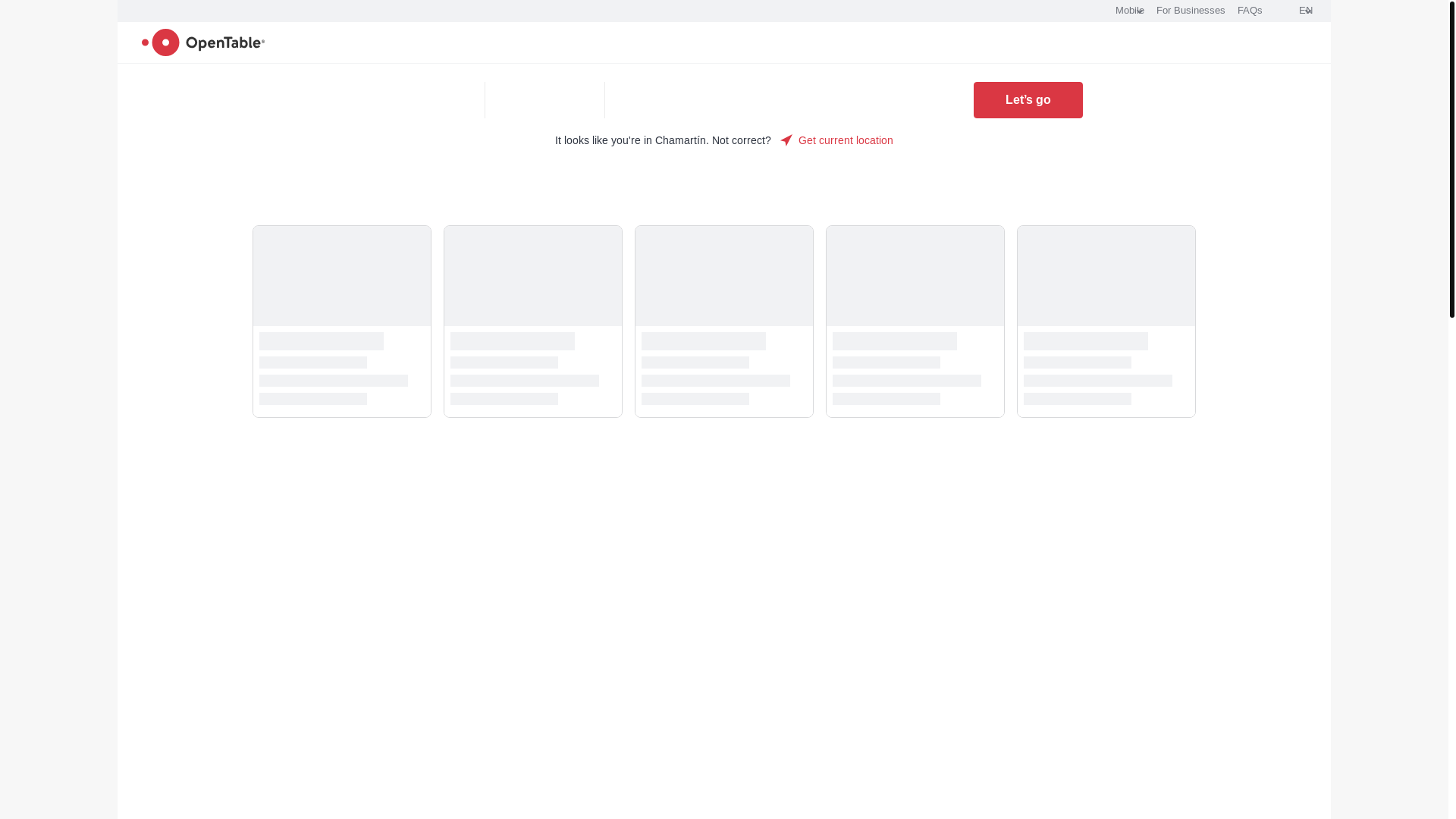 website screenshot of https://www.opentable.com/