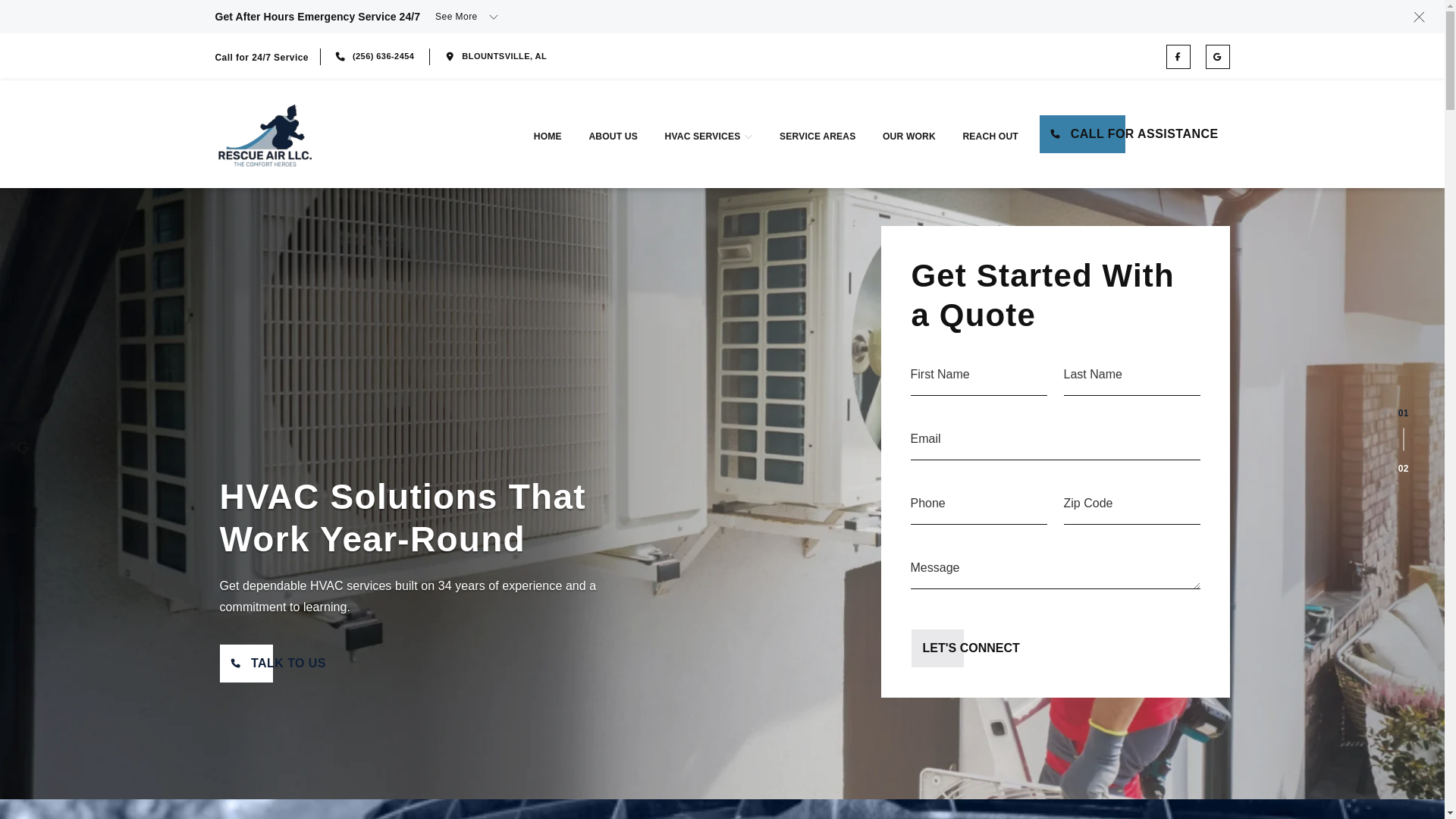 website screenshot of https://rescueairllc.com/