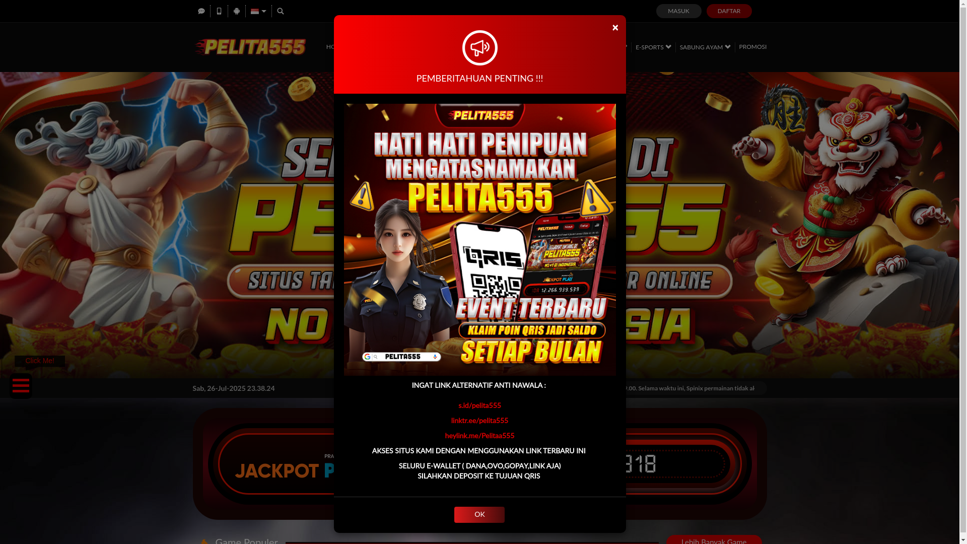 website screenshot of https://pelitamaxwin303.xyz/