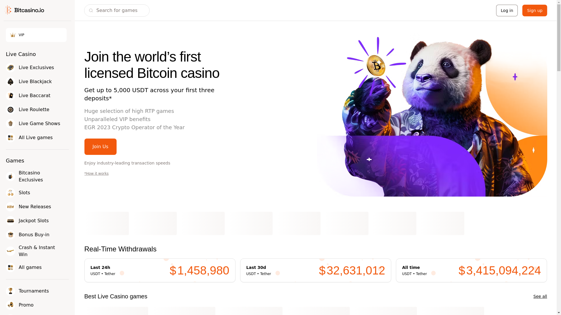 website screenshot of https://bitcasino415.io/
