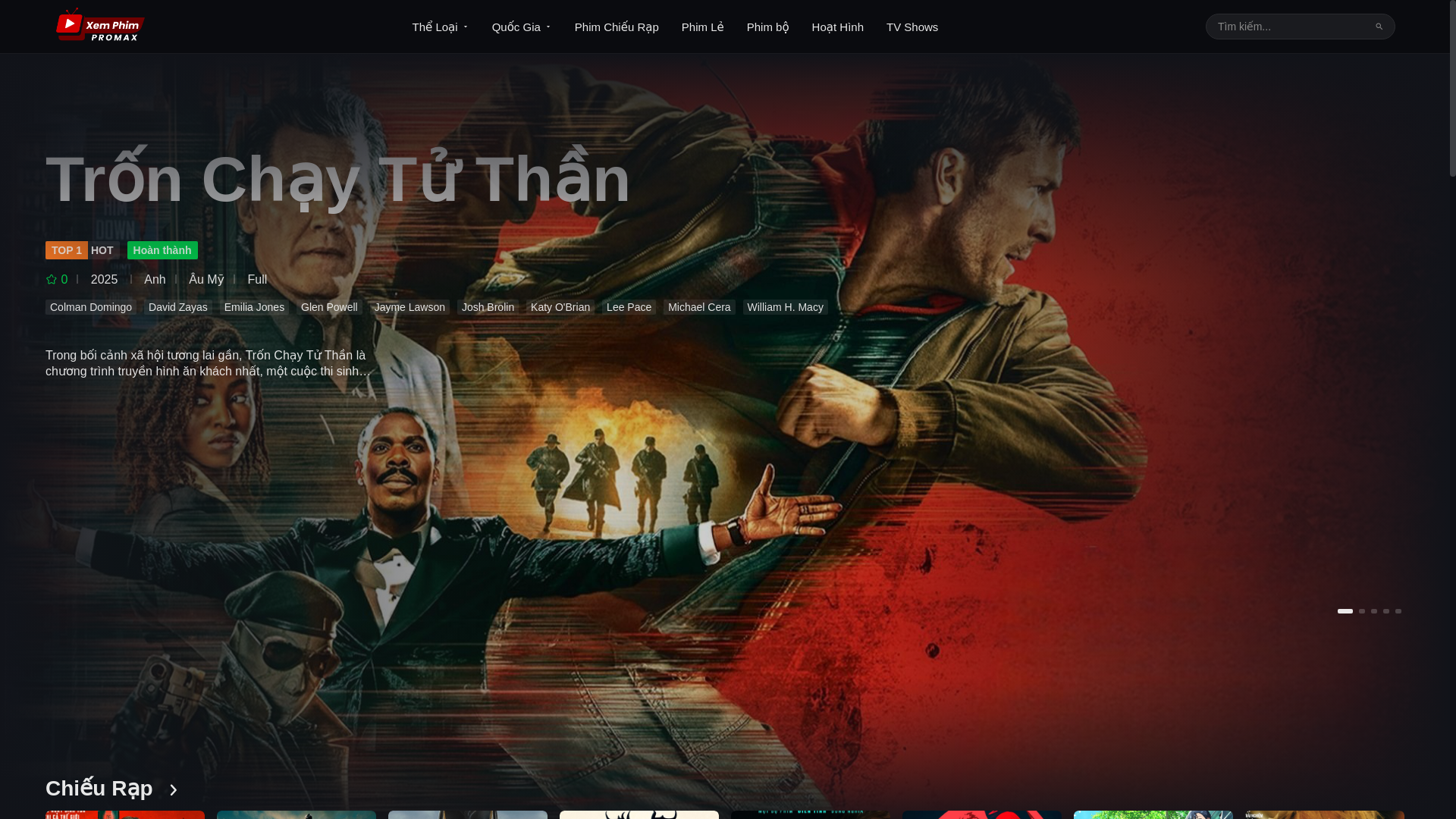 website screenshot of https://xemphimpromax.com/