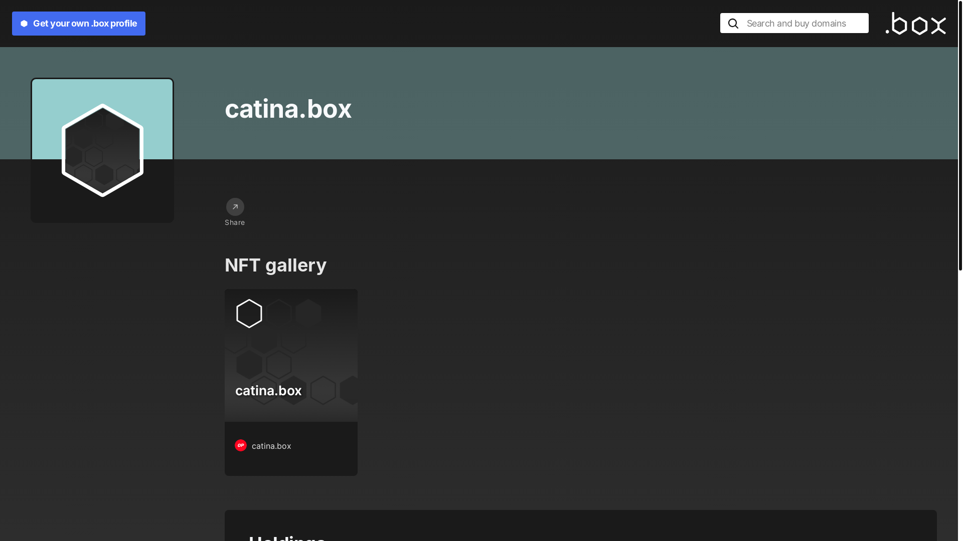 website screenshot of https://catina.box/