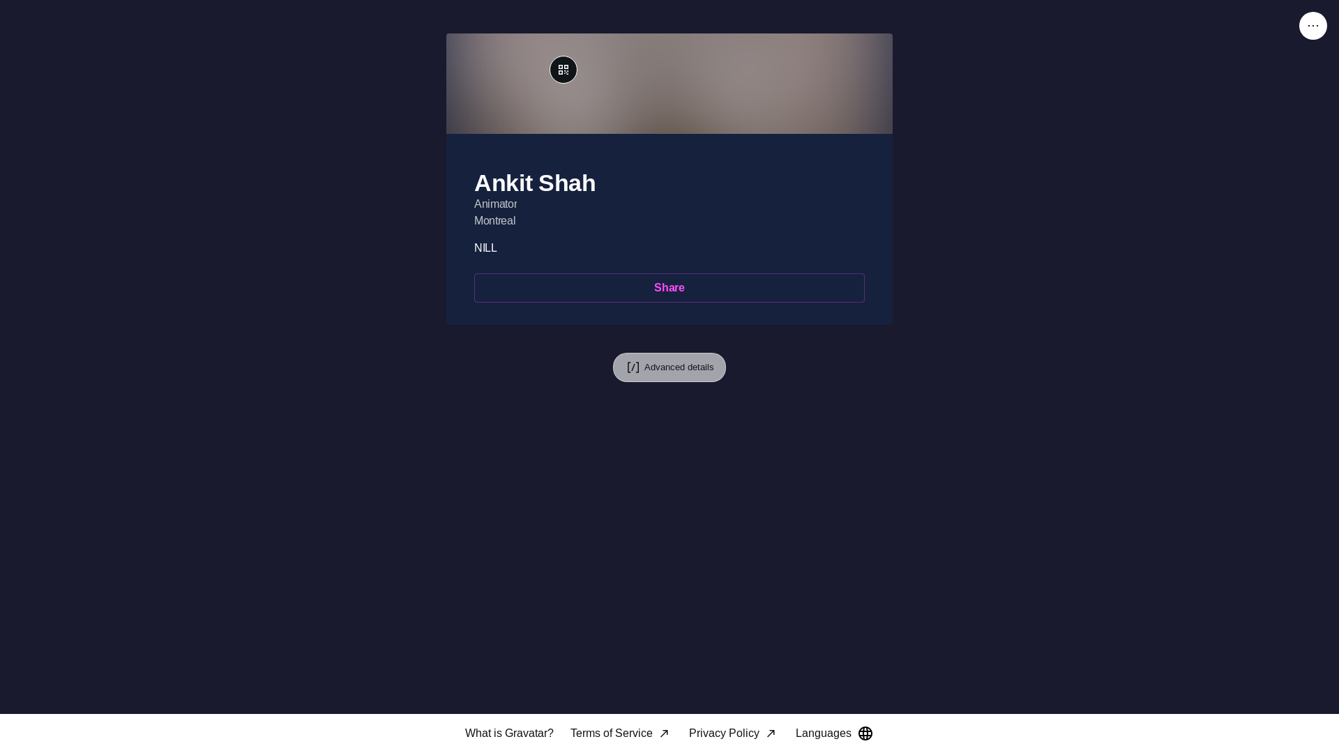 website screenshot of https://ankitshah.link/