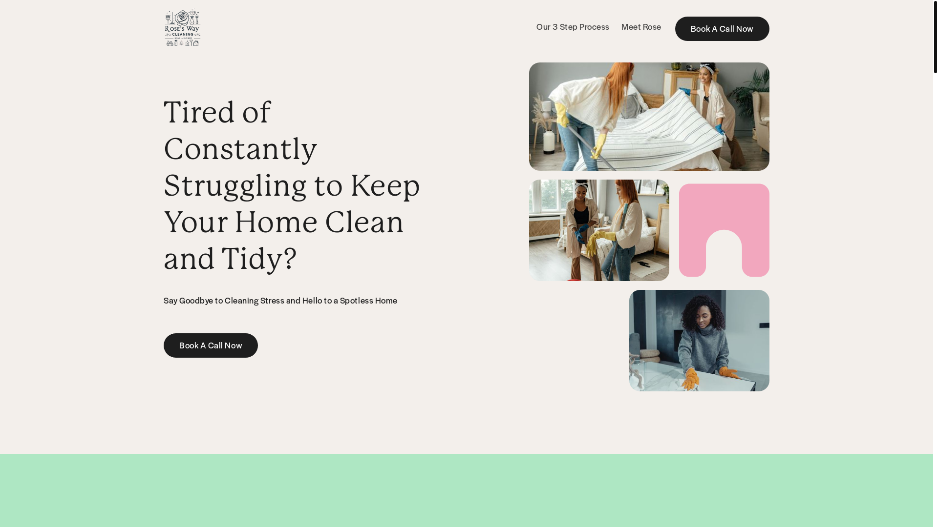 website screenshot of https://roseswaycleaning.homes/