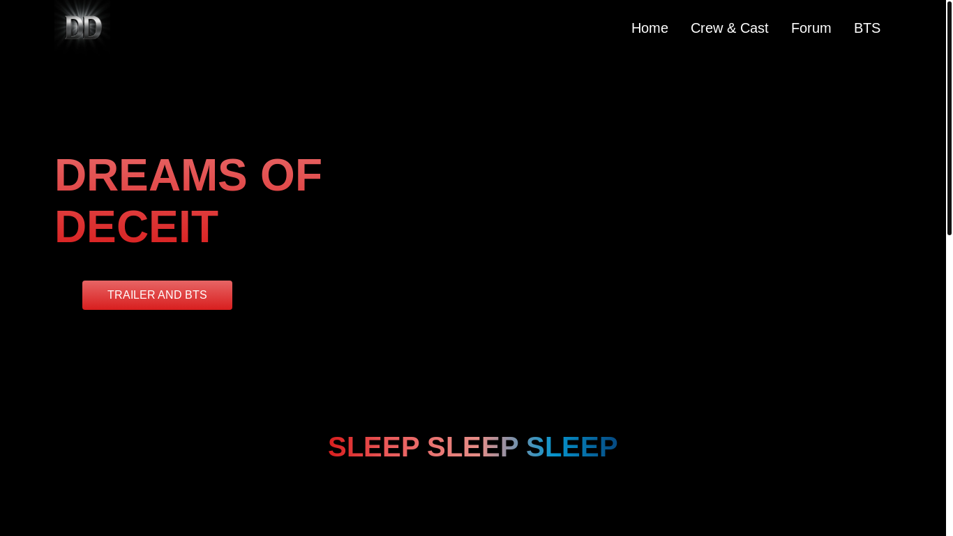 website screenshot of https://dreamsofdeceit.co.za/