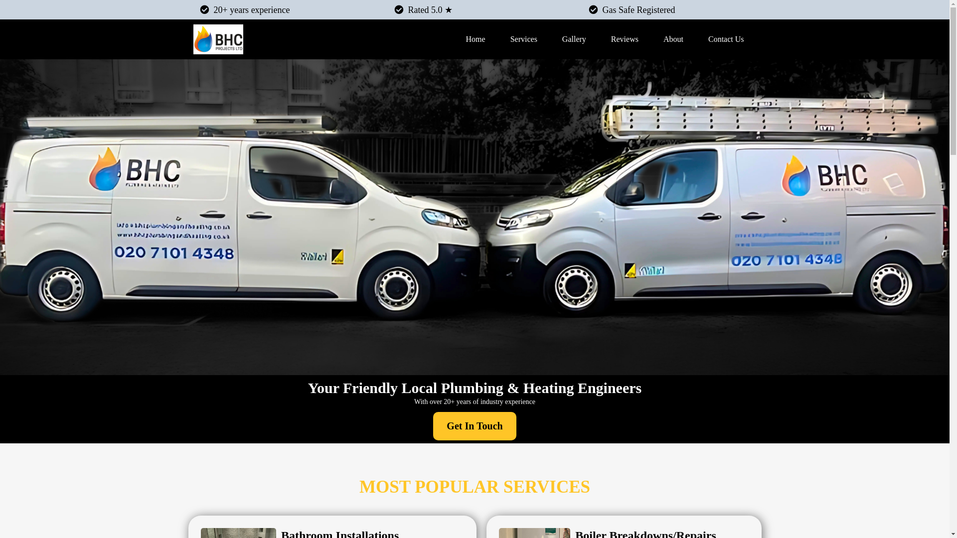 website screenshot of https://bhcprojectsltd.co.uk/