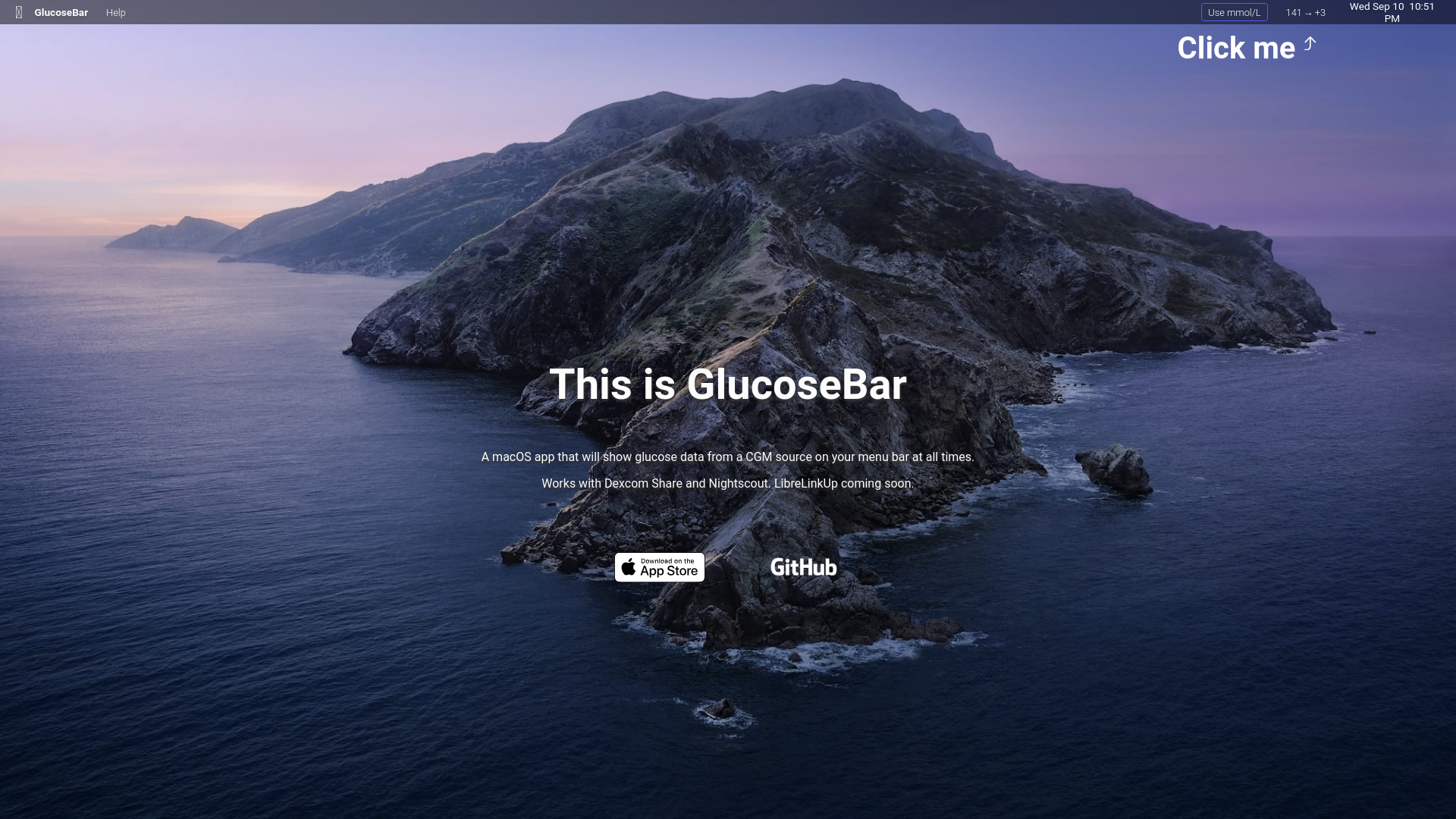 website screenshot of https://glucosebar-website.pages.dev/