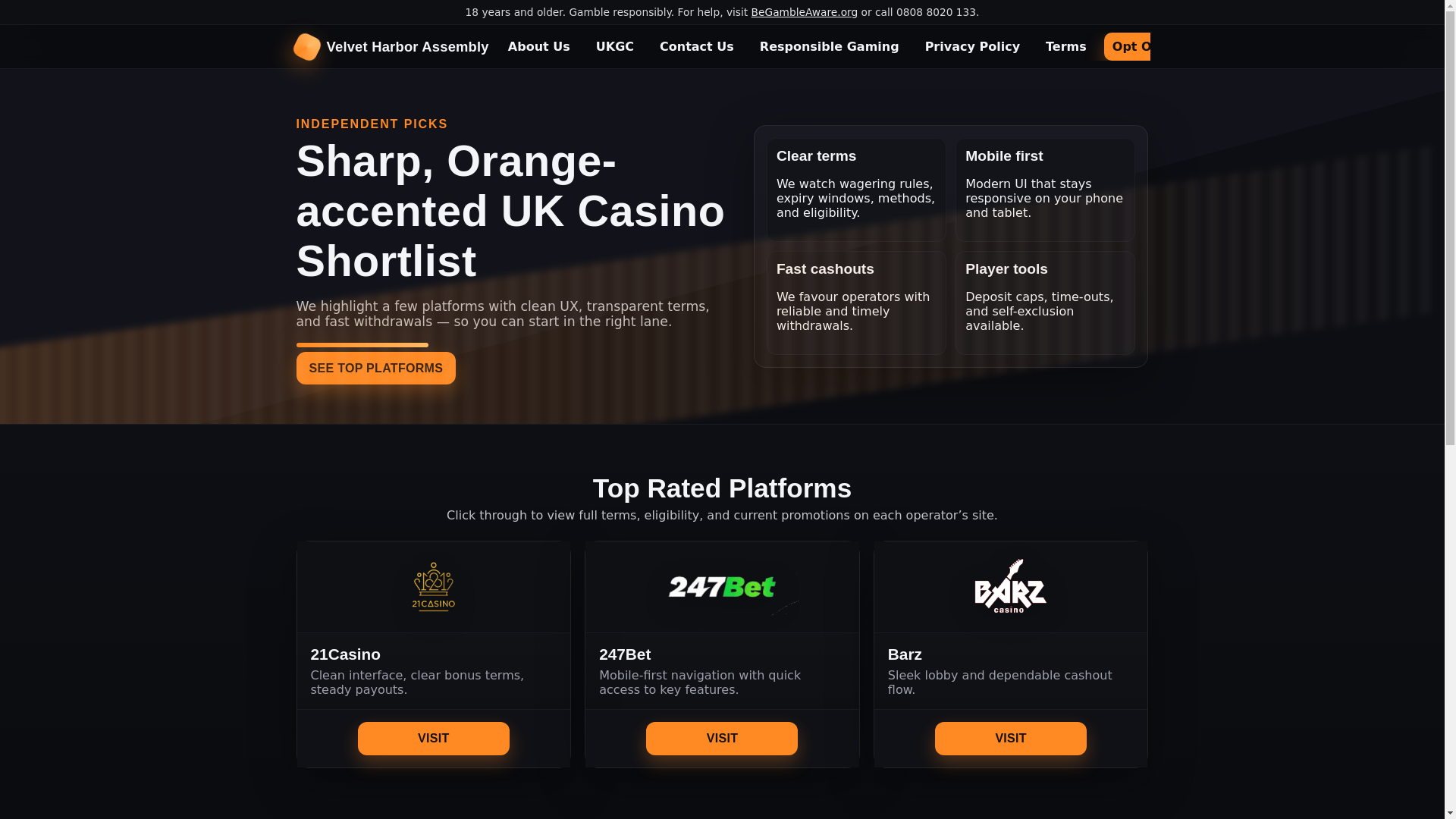 website screenshot of https://velvetharborassembly.com/