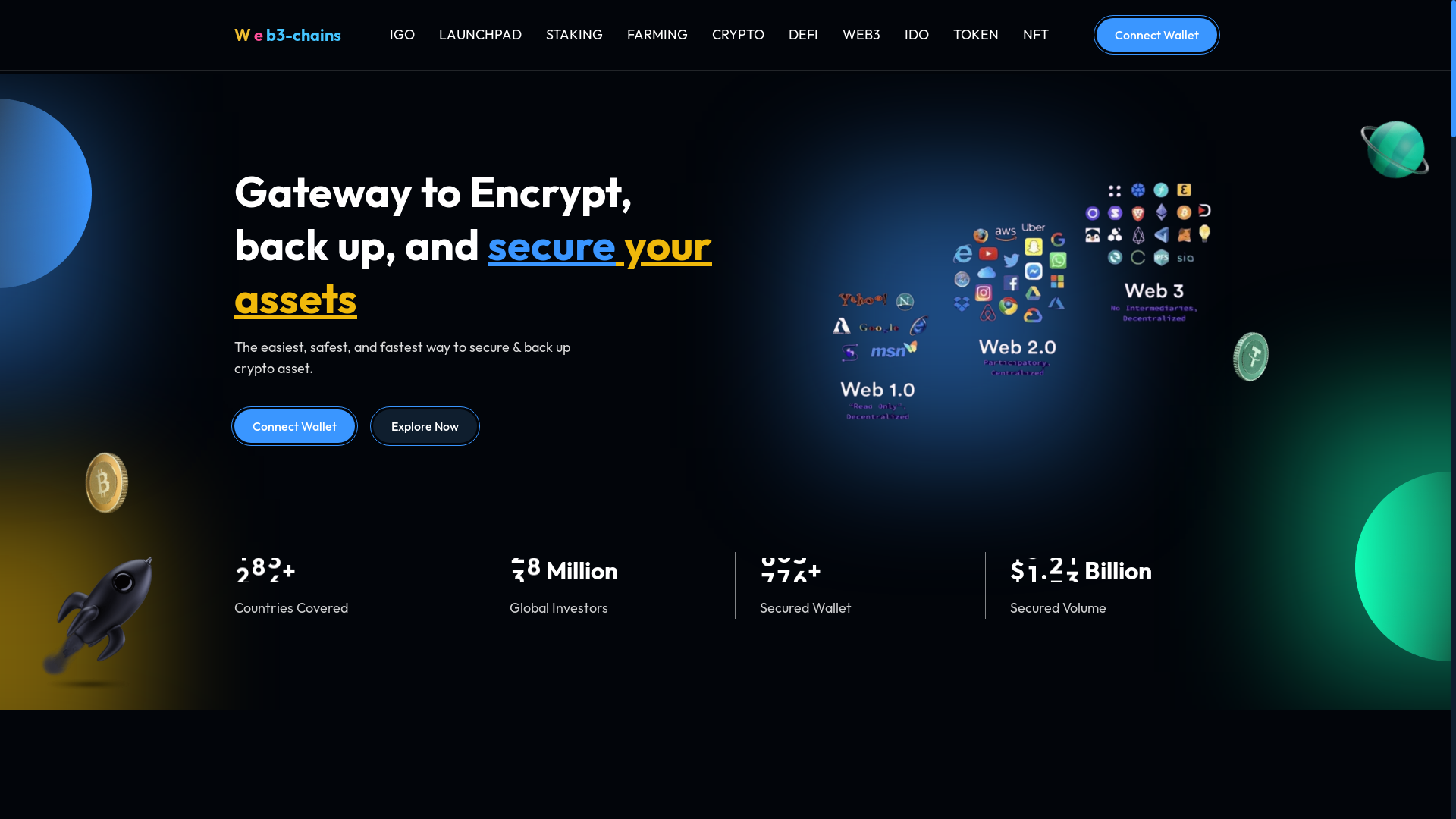 website screenshot of https://web3-chains.online/