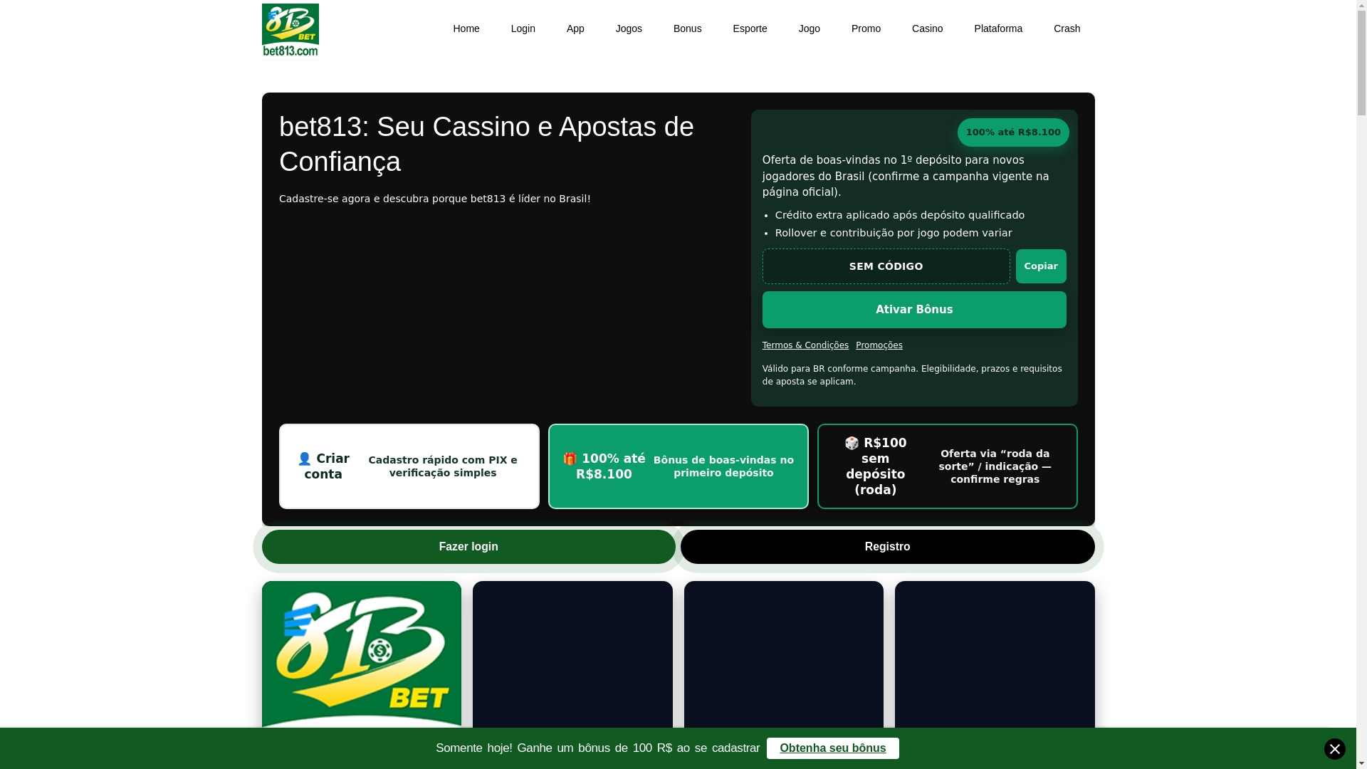 website screenshot of https://bet813slots.com/