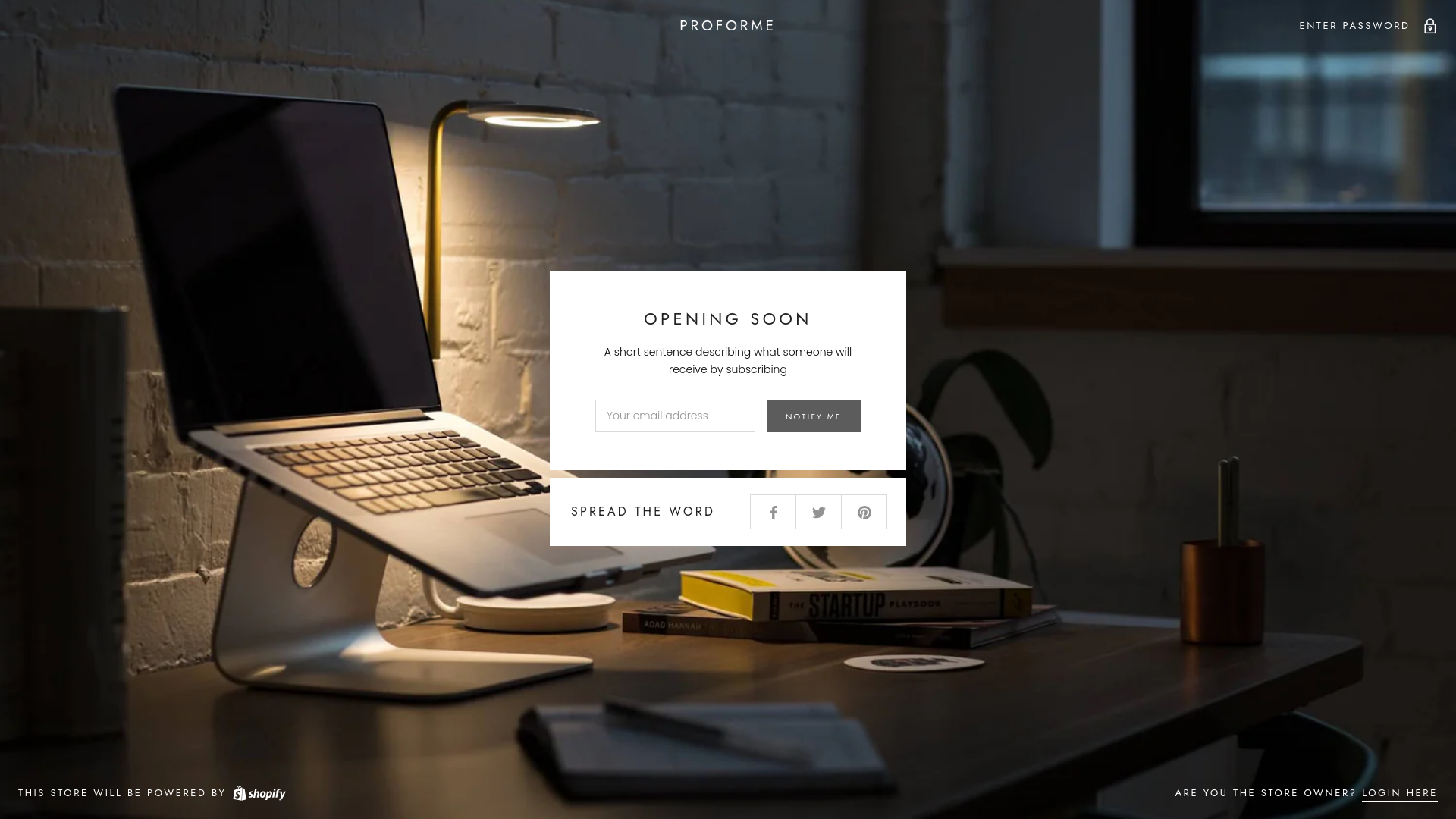 website screenshot of https://proforme20.store/