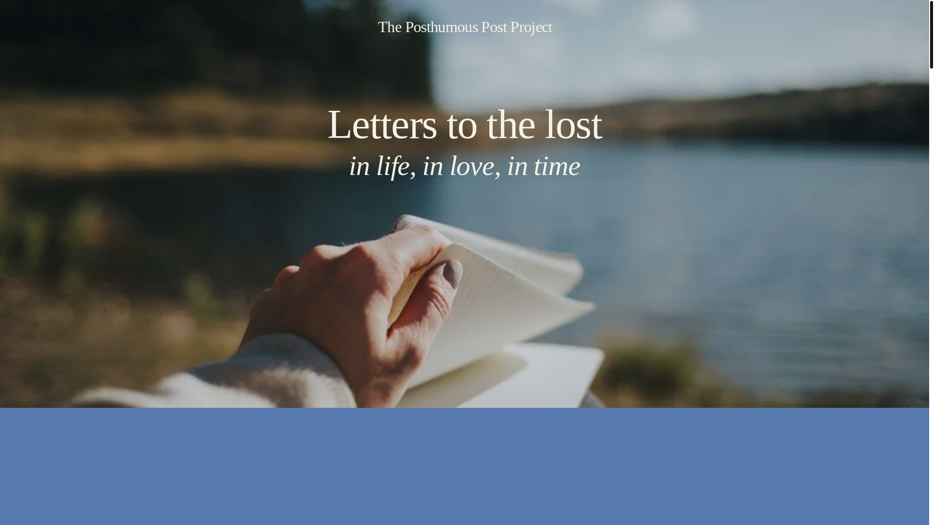 website screenshot of https://theposthumouspostproject.com/