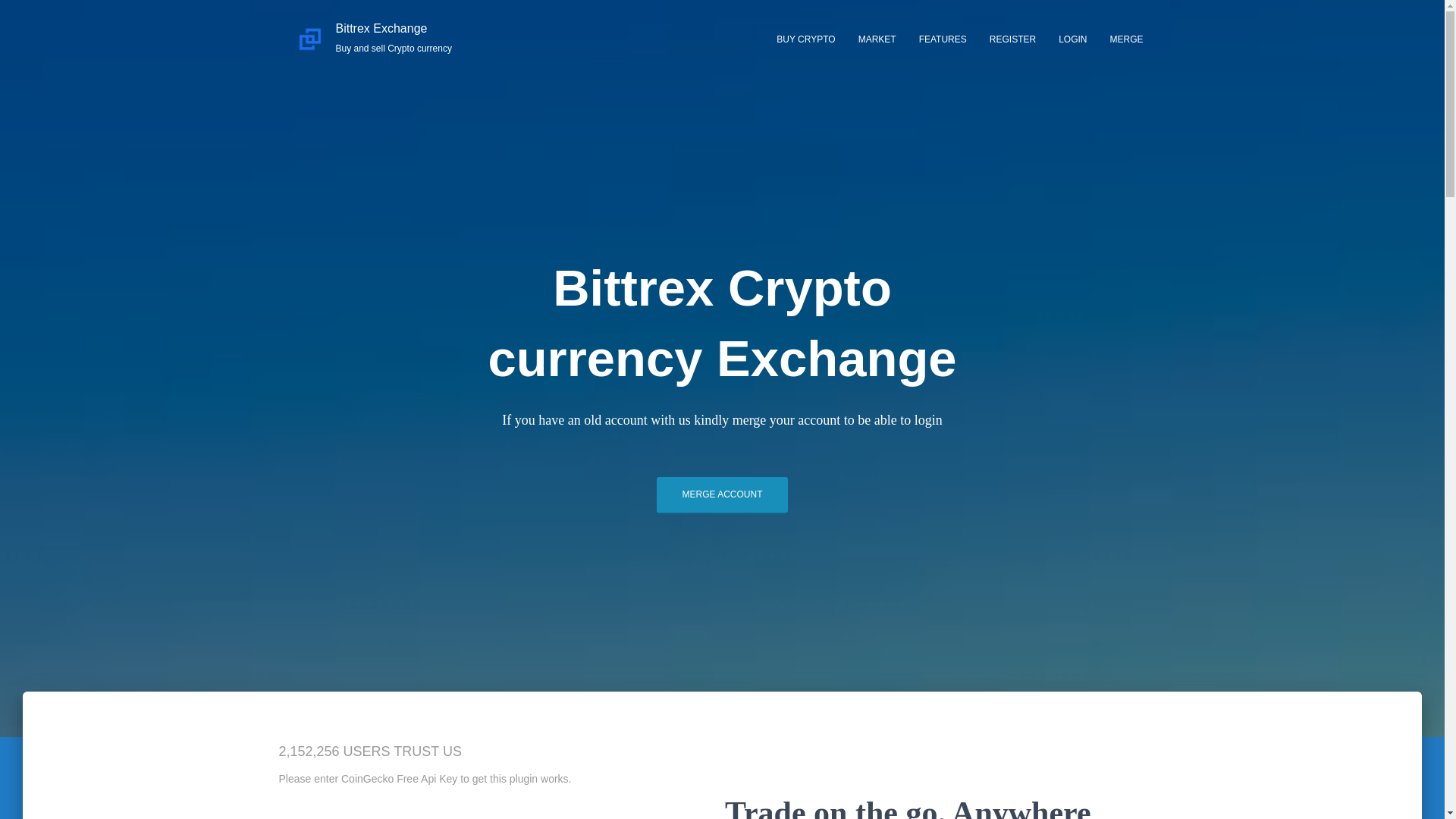 website screenshot of https://mail.bittrex-exchange.com