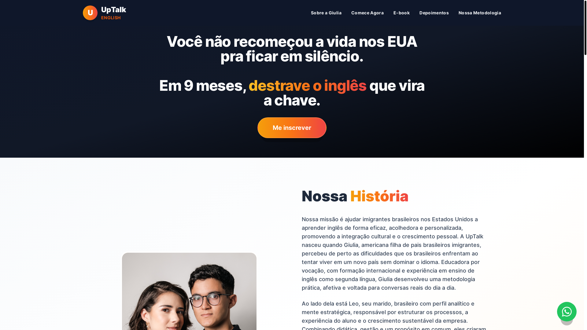 website screenshot of https://uptalkenglish.com/