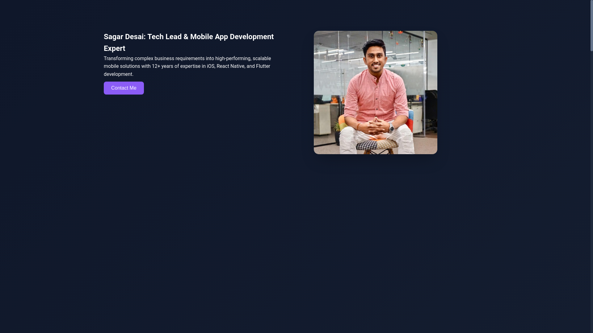 website screenshot of https://sagar-desai-website.pages.dev/