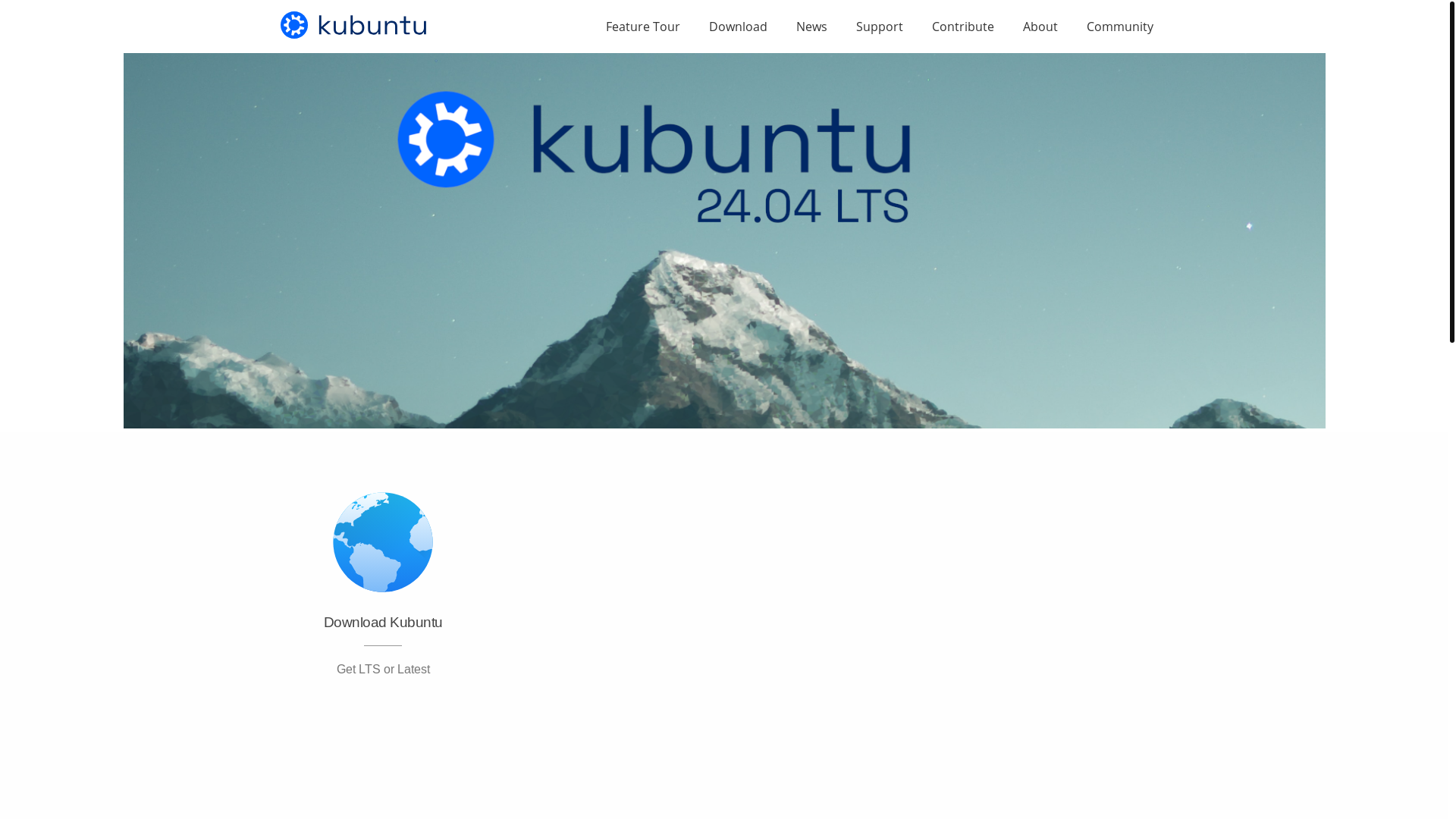 website screenshot of https://kubuntu.org/