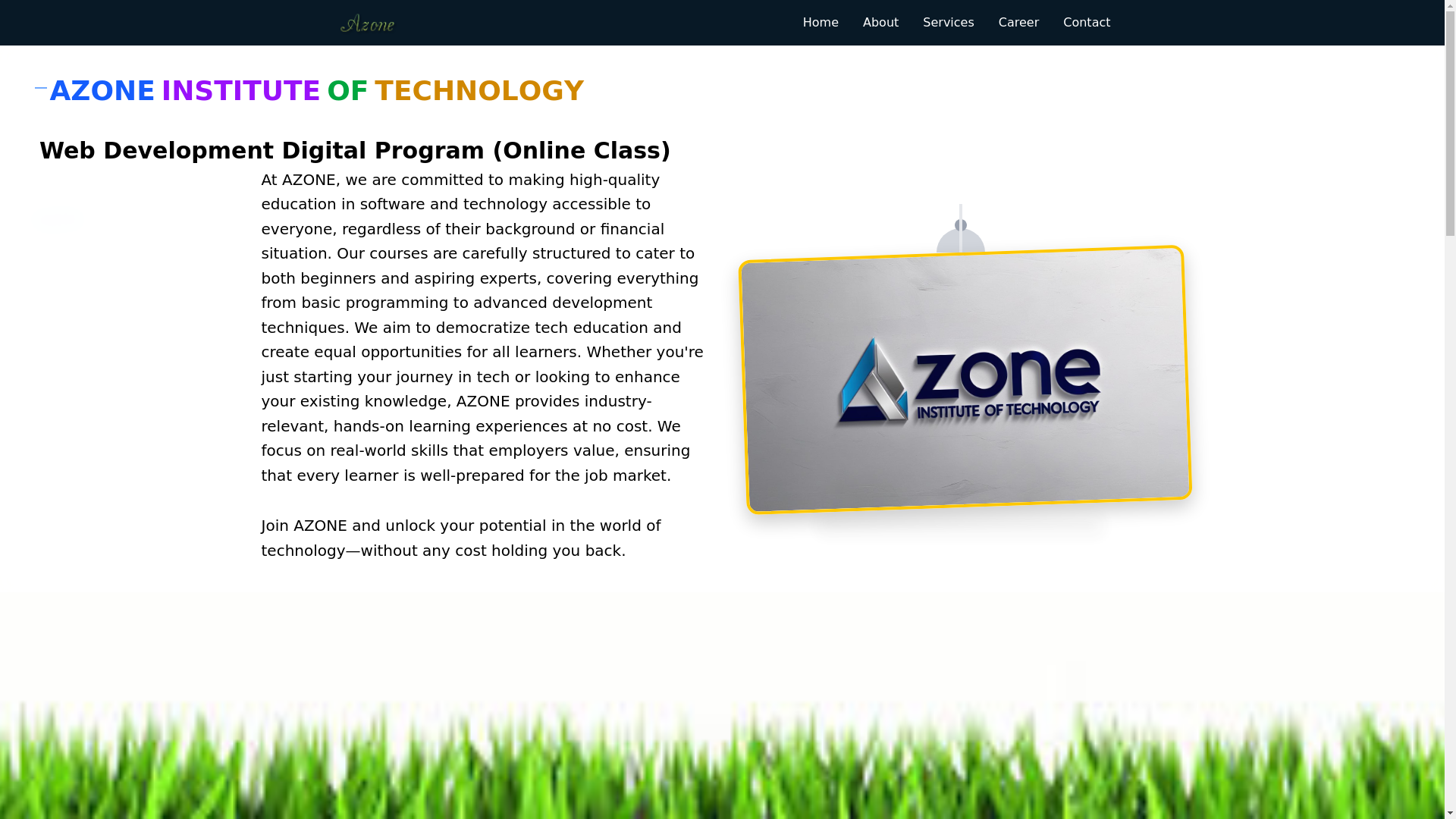 website screenshot of https://azoneinstituteoftechnology.co.in/