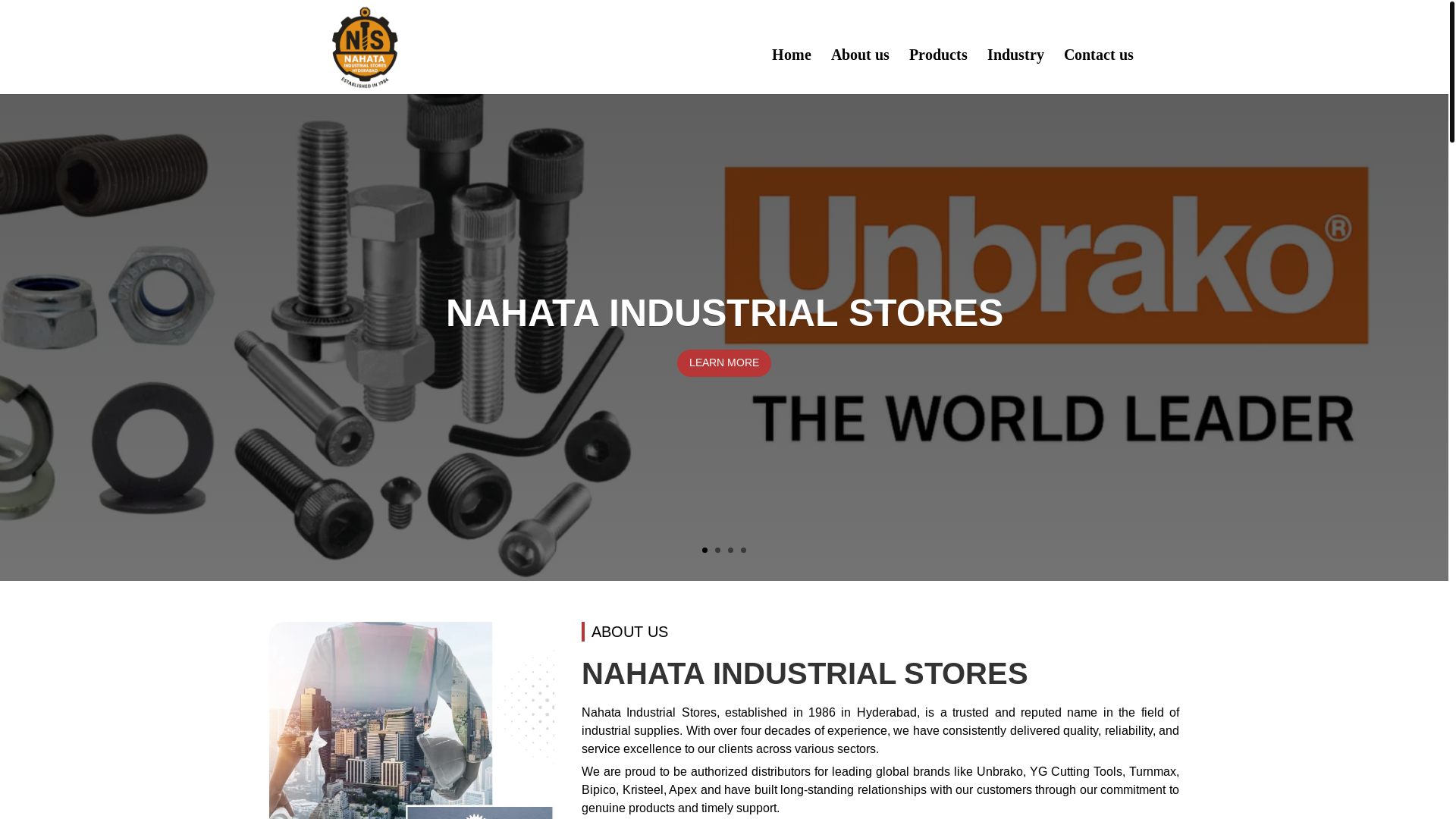 website screenshot of https://nahataindustrialstores.org/
