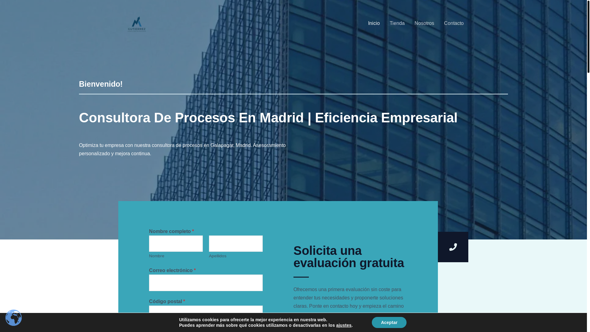 website screenshot of https://gutierrezconsultoradeprocesos.es/