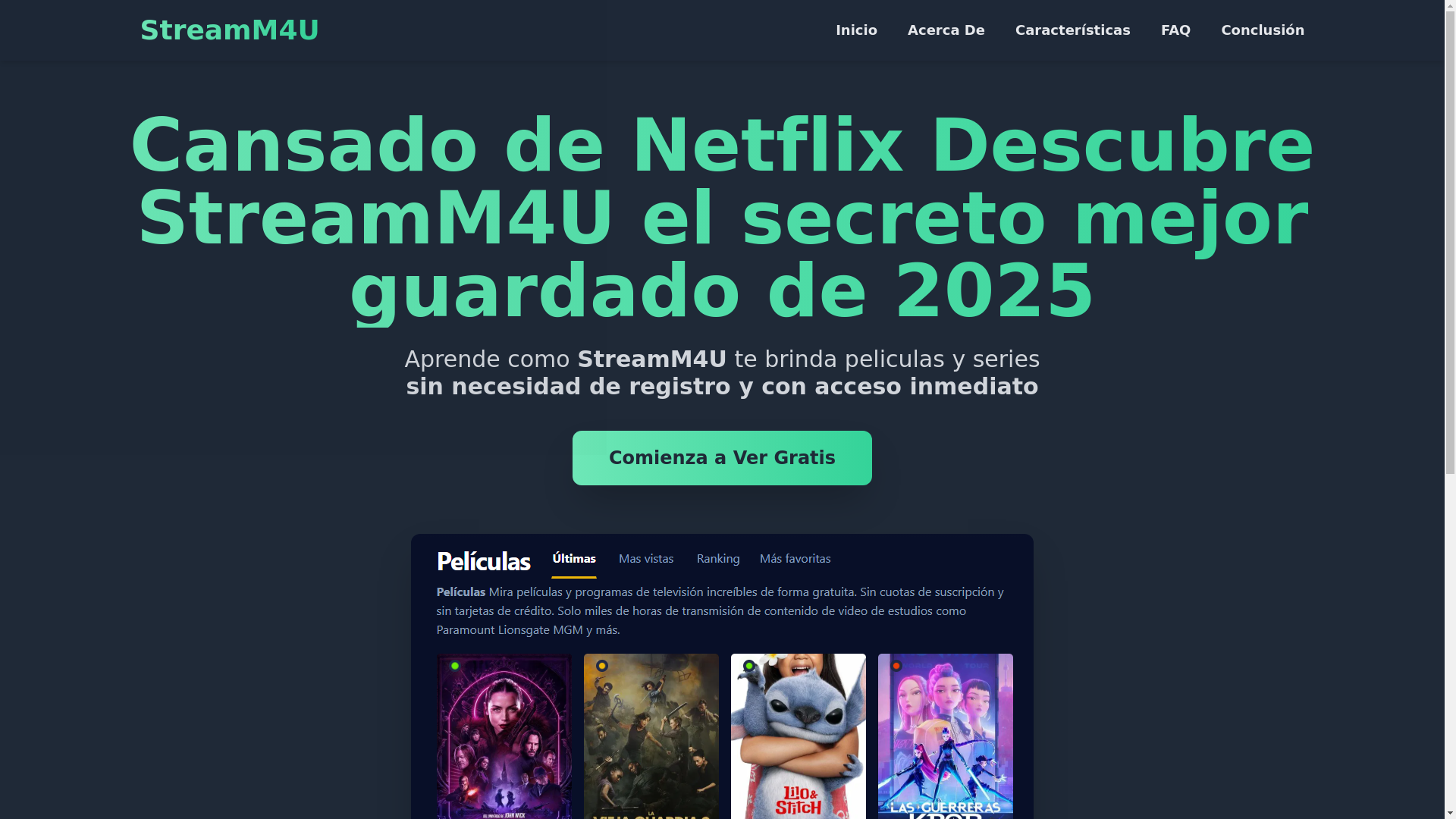 website screenshot of https://stream4u-zuhv.pages.dev/