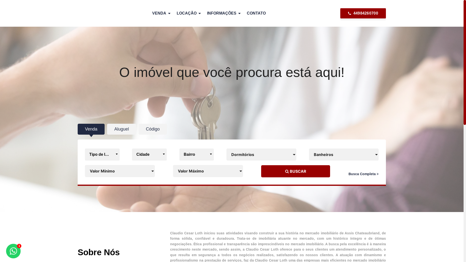 website screenshot of https://cesarlothcorretordeimoveis.com.br/