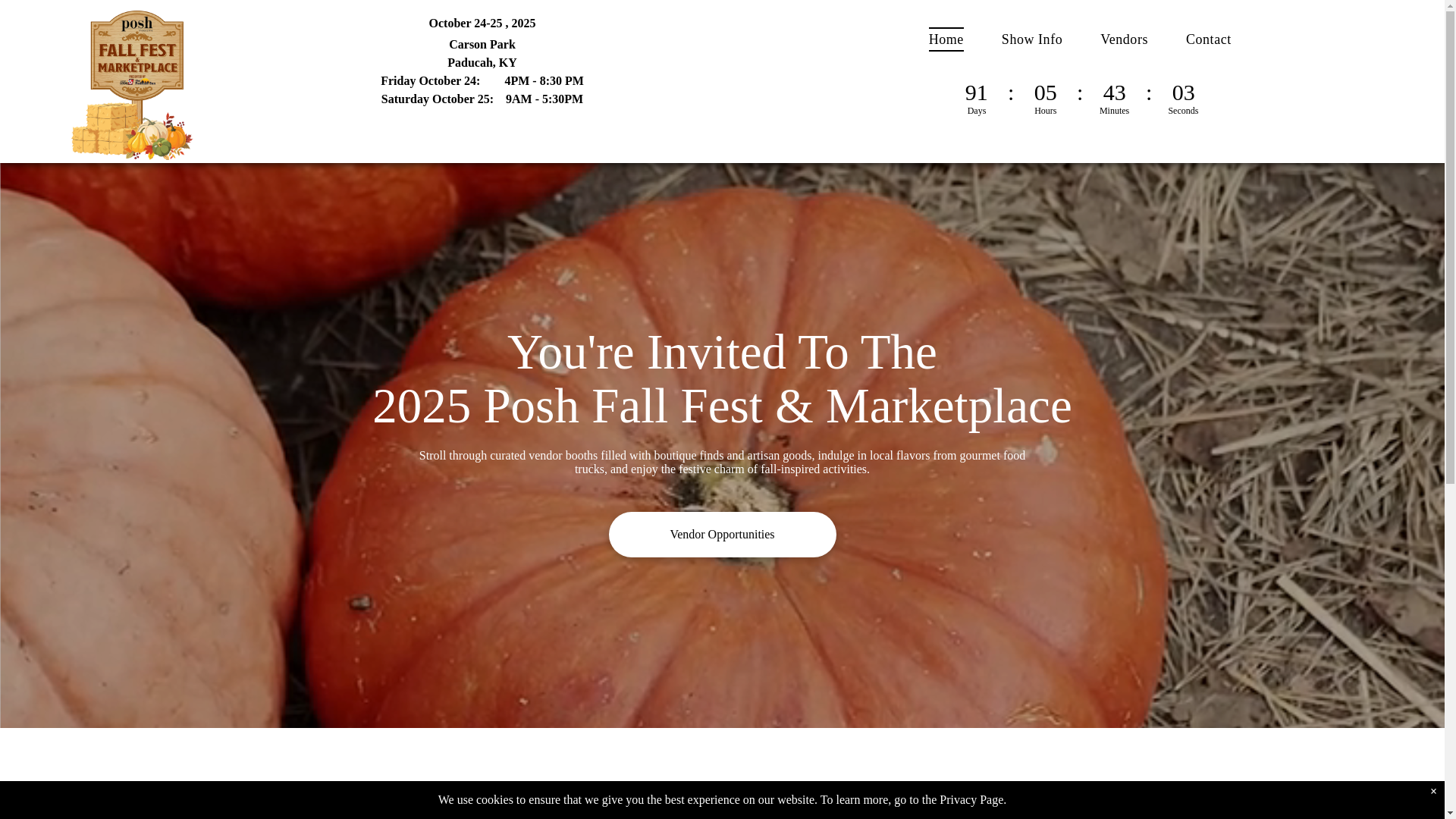 website screenshot of https://poshfallfestandmarket.com/