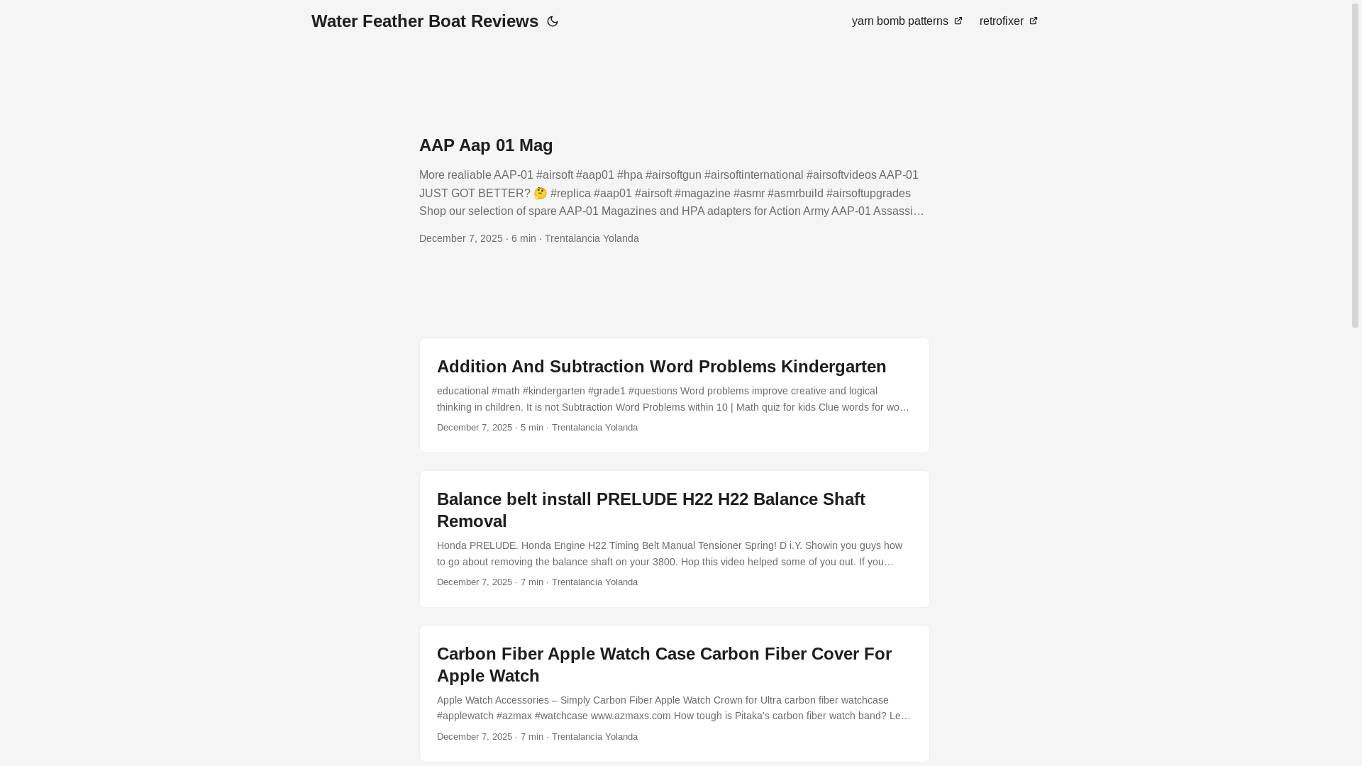 website screenshot of https://waterfeatherboatreviews.pages.dev/