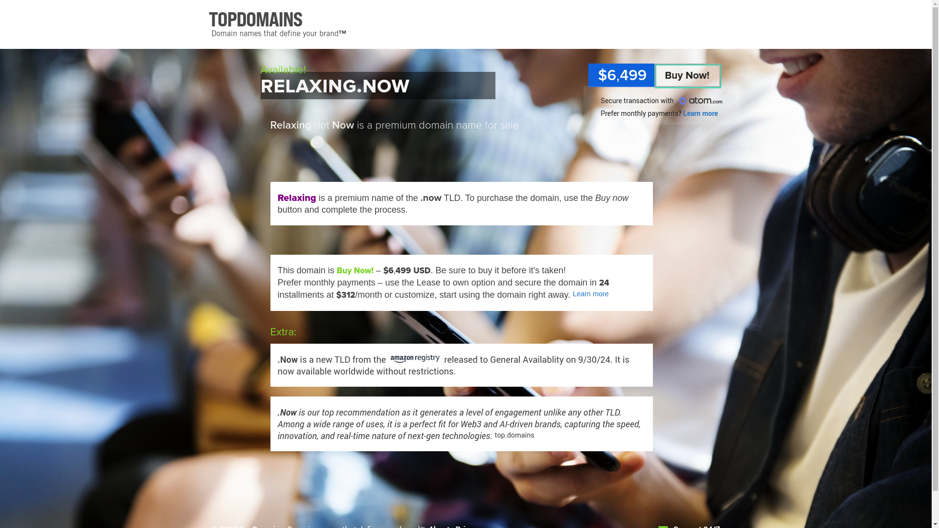 website screenshot of https://relaxing.now/