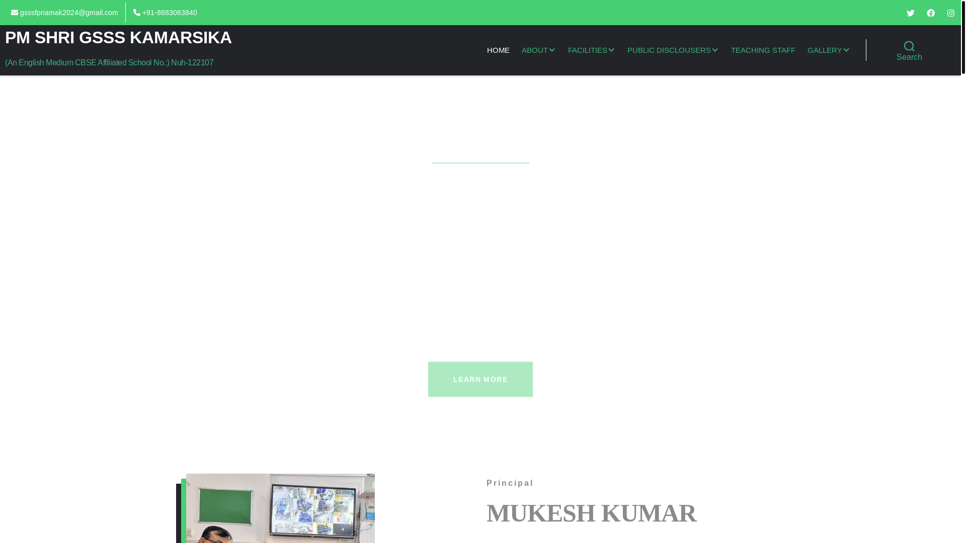 website screenshot of https://pmshrigssskamarsika.in/