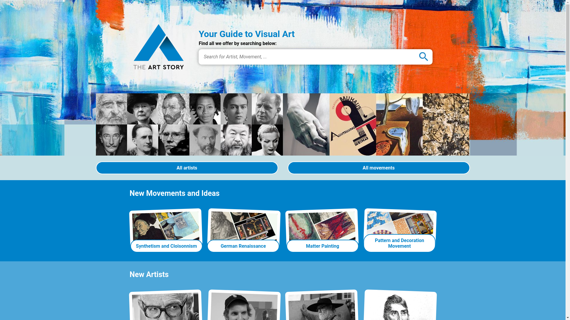 website screenshot of https://www.theartstory.org/