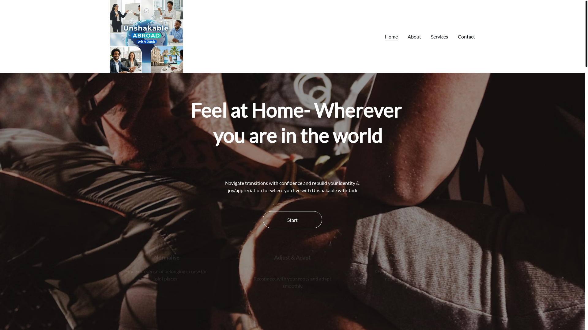 website screenshot of https://unshakableabroad.com/