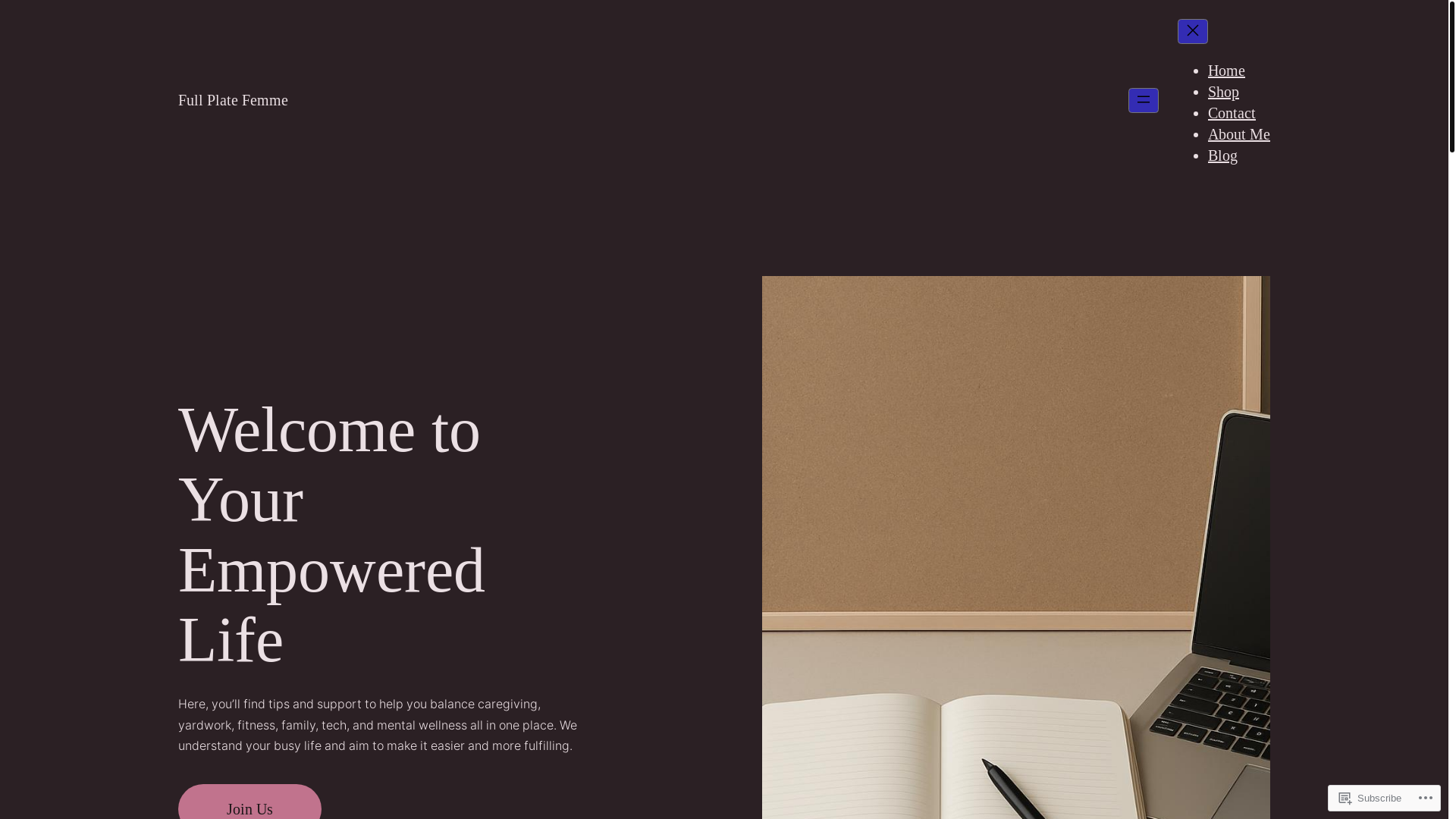 website screenshot of https://fullplatefemme.com/