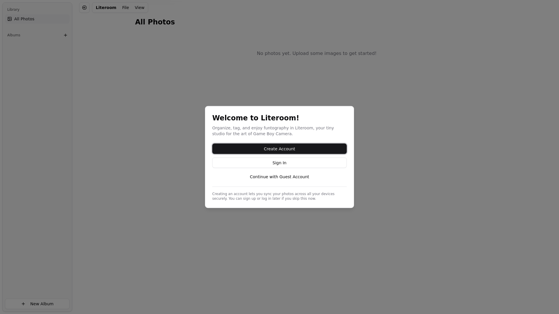 website screenshot of https://literoom.app/
