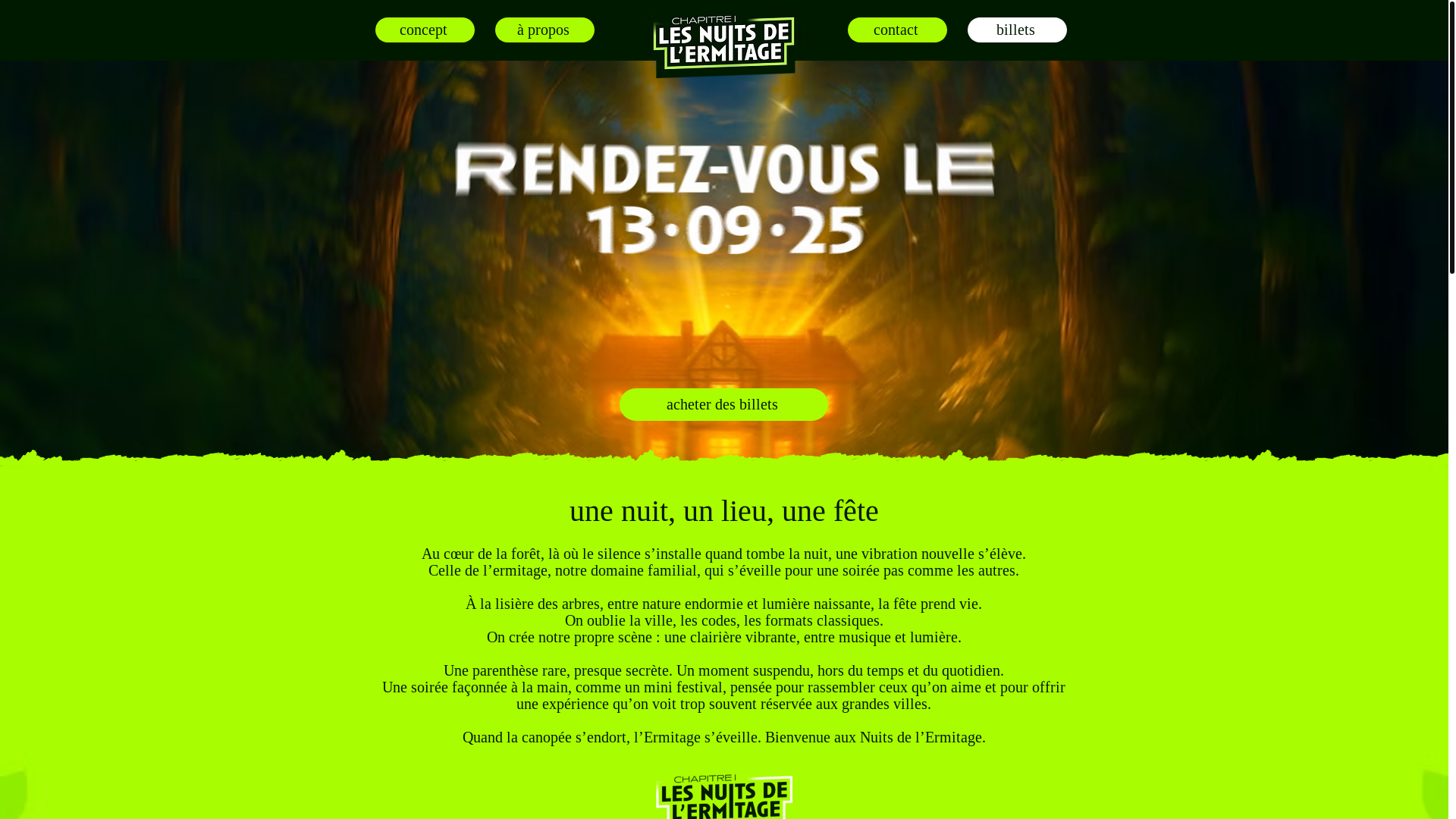 website screenshot of https://nuitsdelermitage.com/