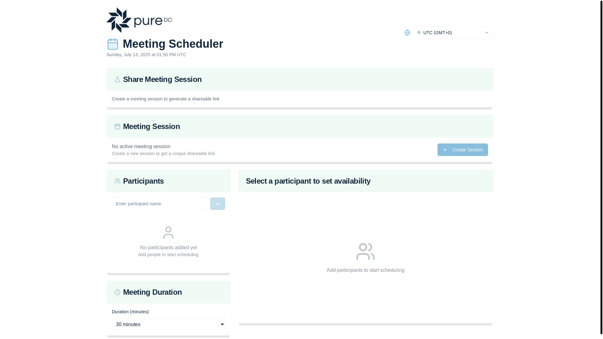 website screenshot of https://puredcmeeting.com/