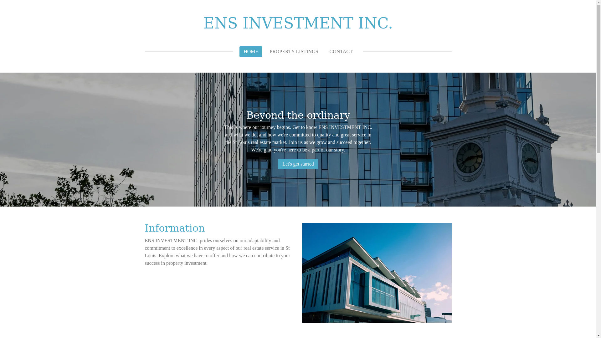 website screenshot of https://ensinvest.com/