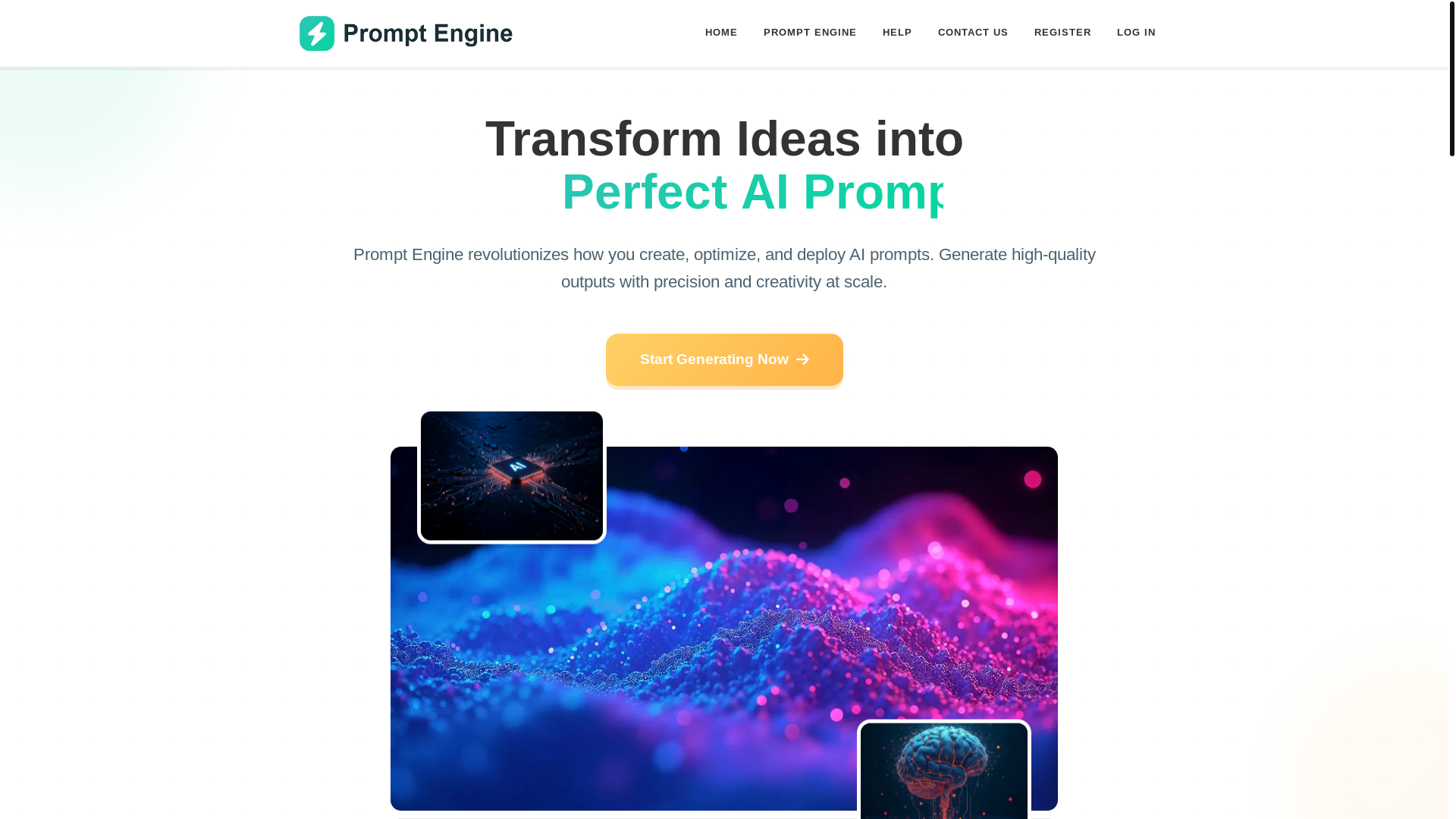 website screenshot of https://promptengines.biz/
