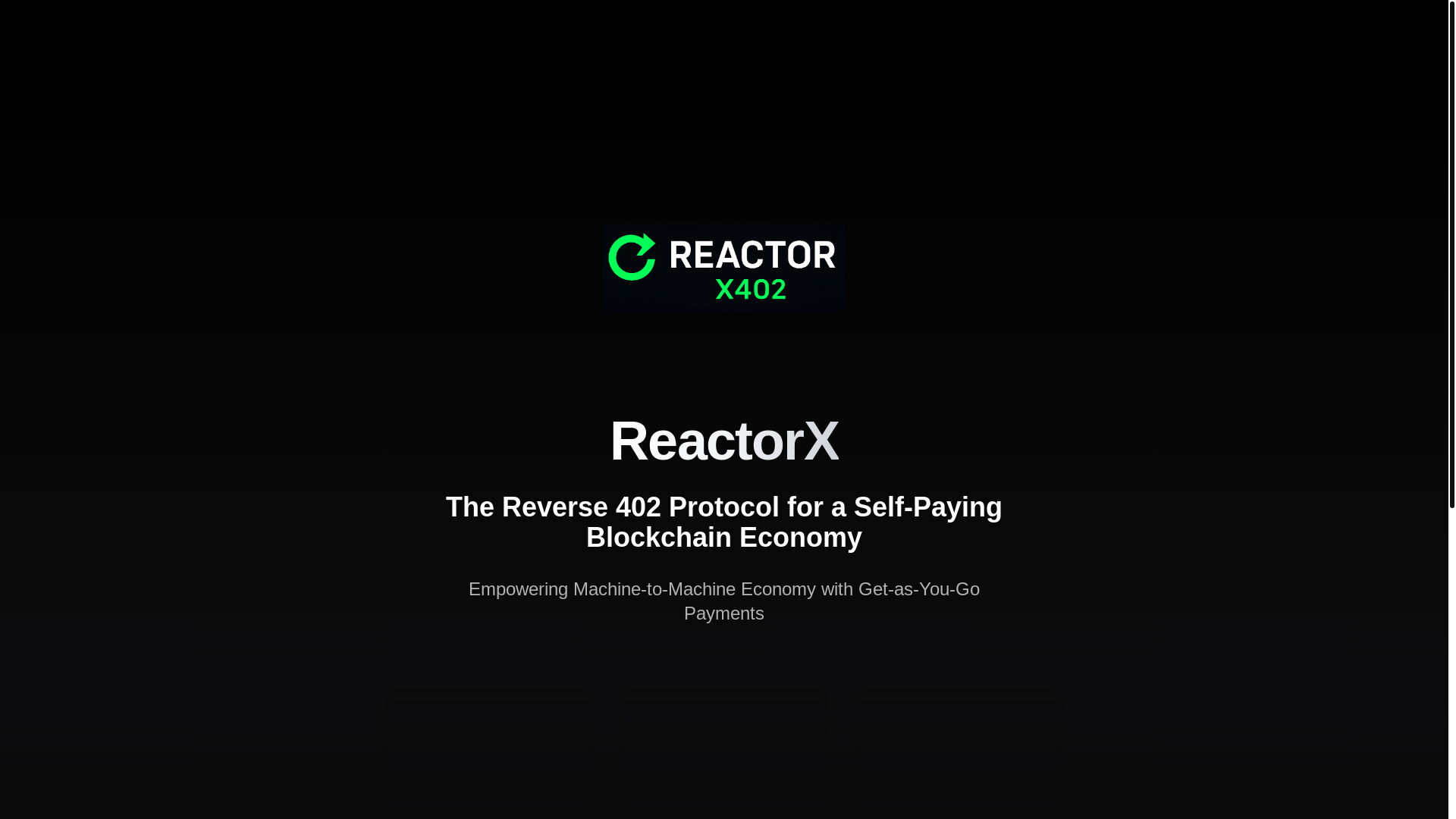 website screenshot of https://reactorx402.xyz/