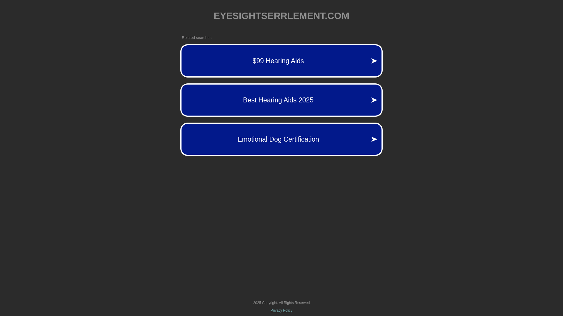 website screenshot of https://eyesightserrlement.com/