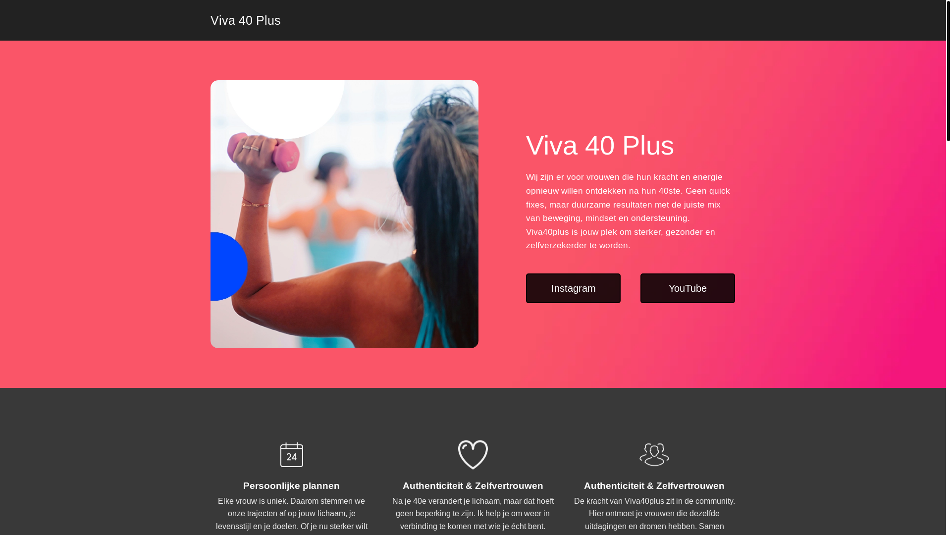 website screenshot of https://viva40plus.be/